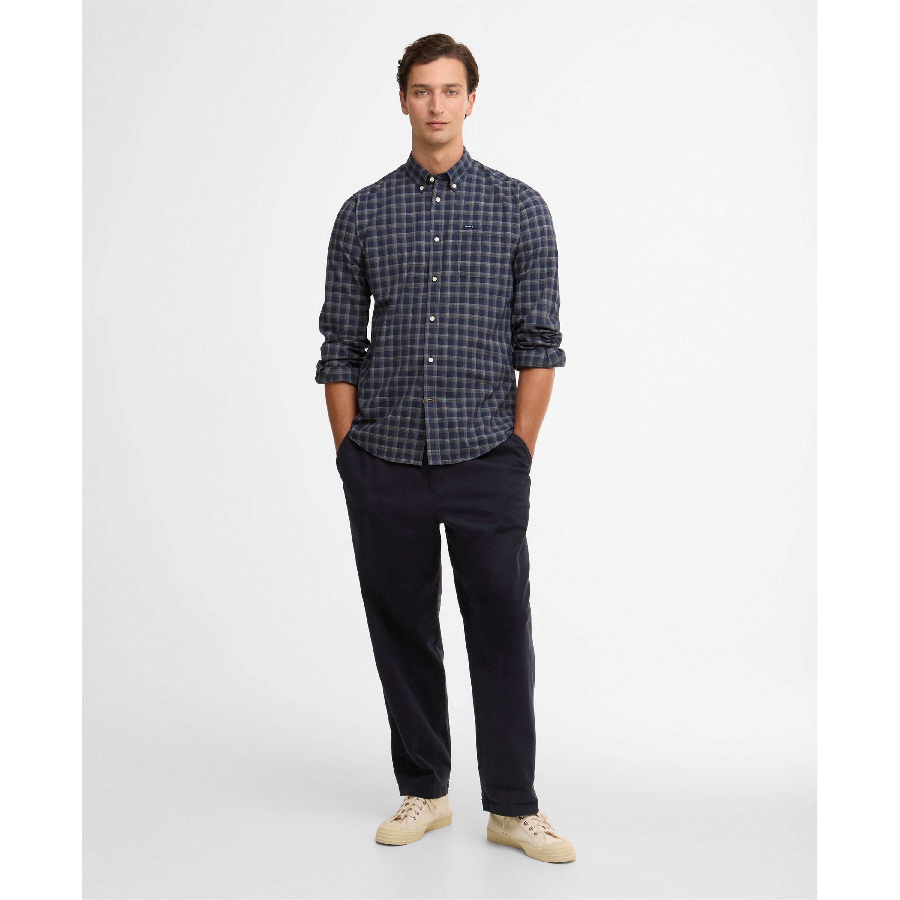 Navy NY91 - Barbour - Men's Patterned Short Sleeve Shirt - 5