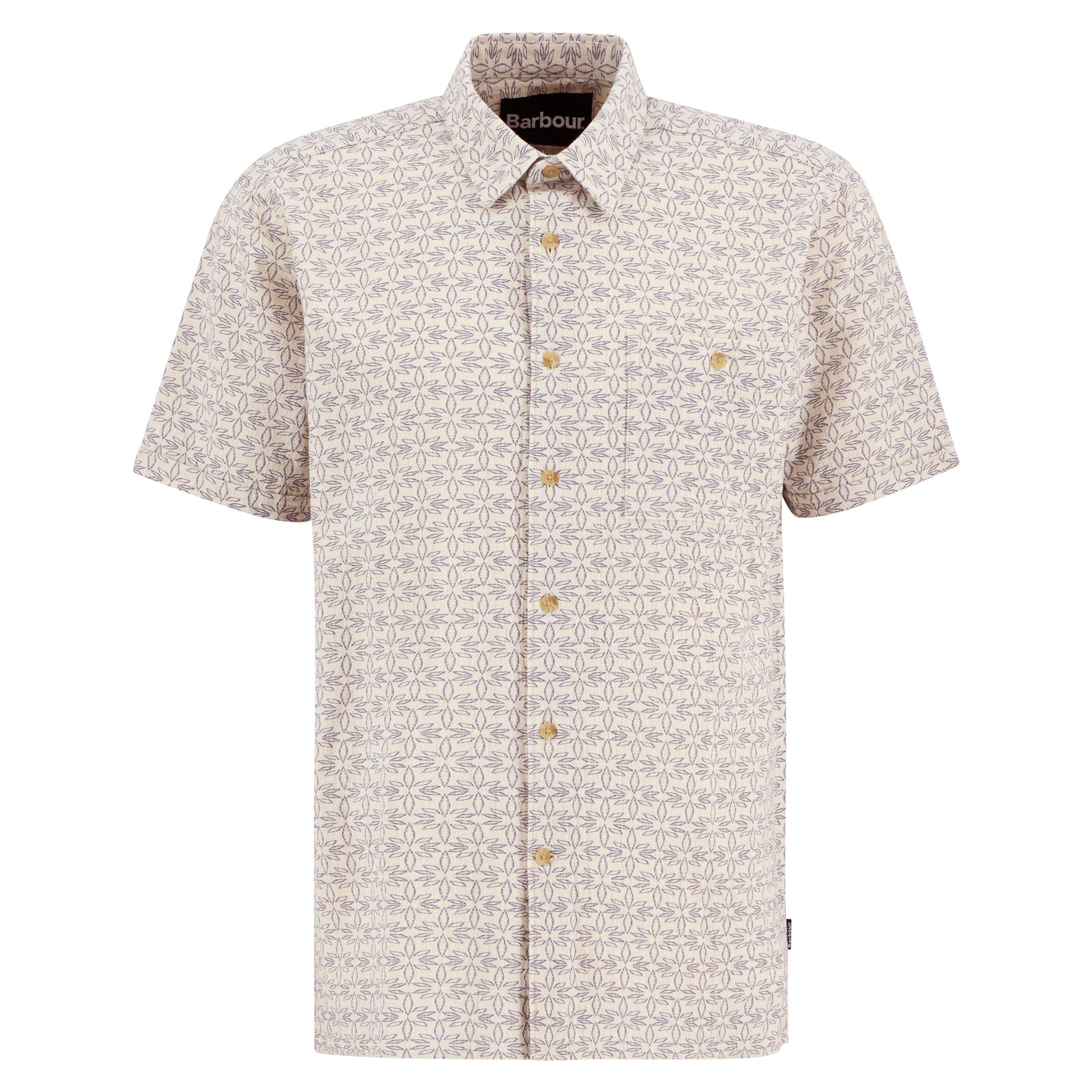 Barbour Men's Patterned Short Sleeve Shirt - Neutral BE13 - M