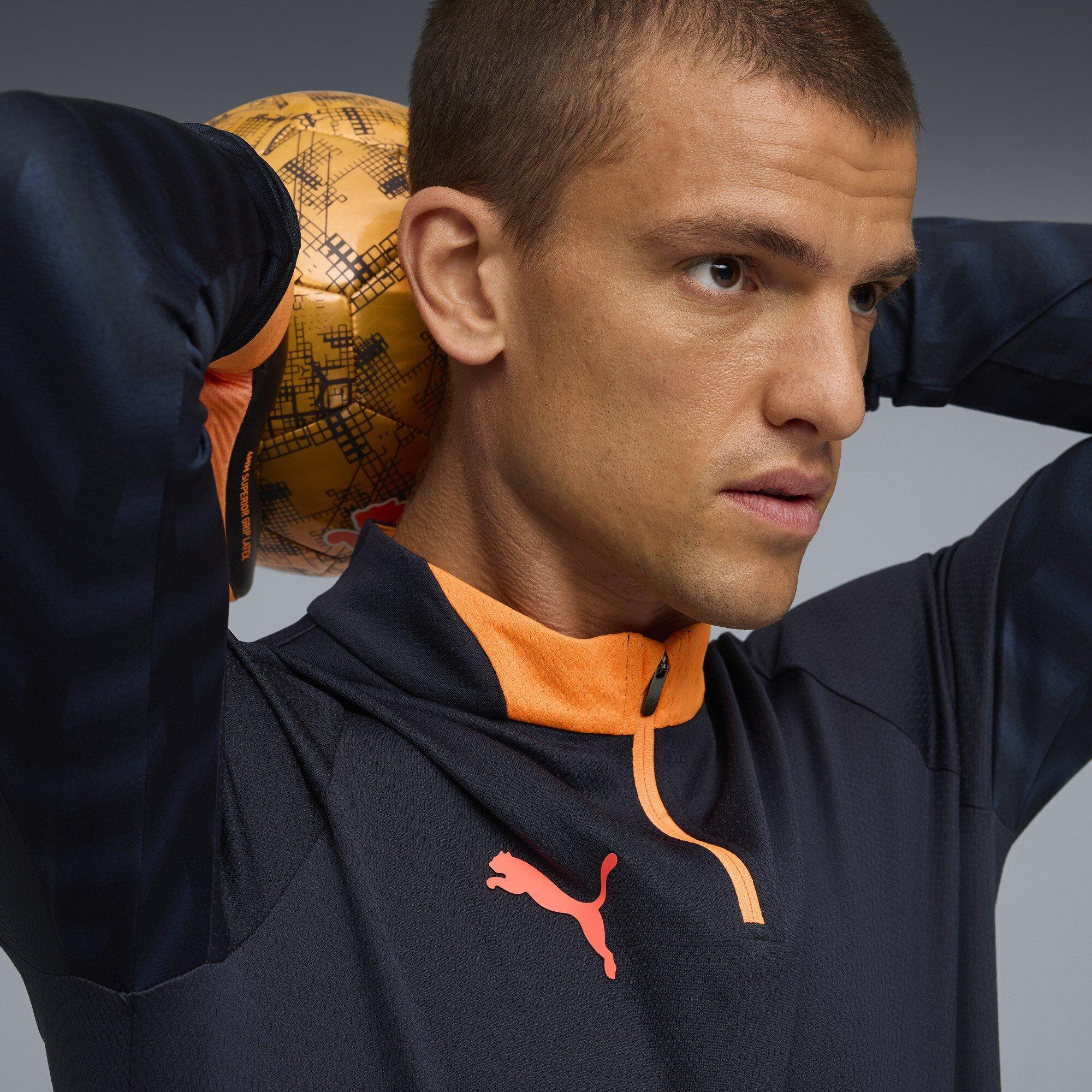 Navy/Orange - Puma - Individual Cup Drill Top Adults - 5