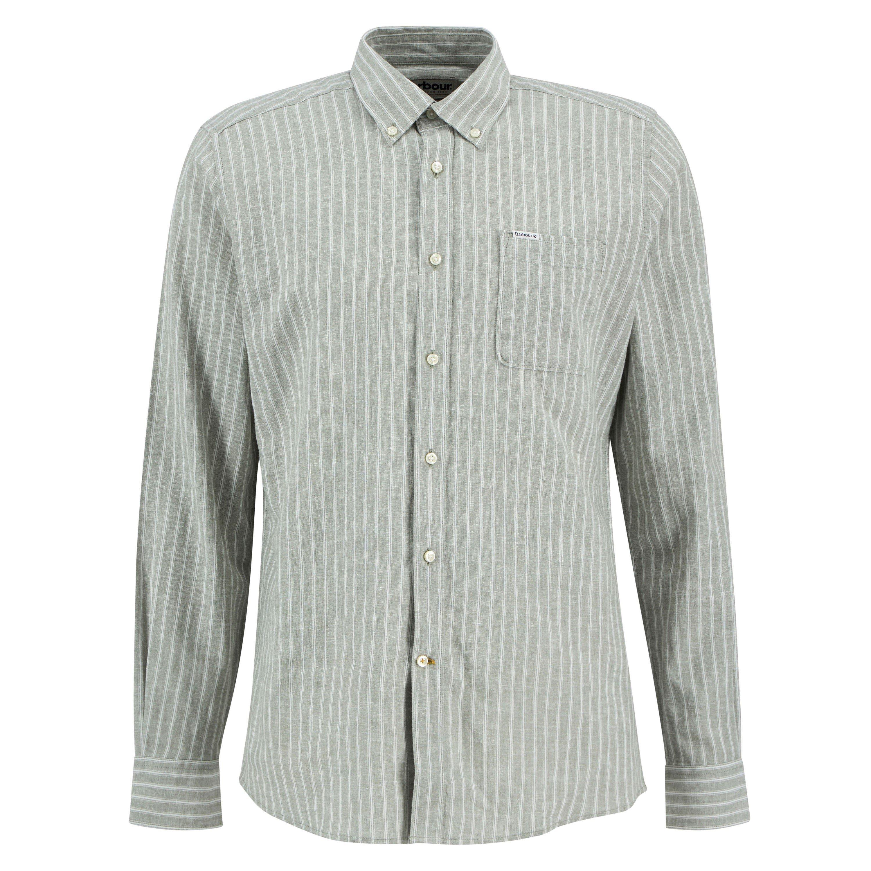 Bleach Olv OL31 - Barbour - Mens Nelson Striped Long-Sleeved Tailored Shirt - 1