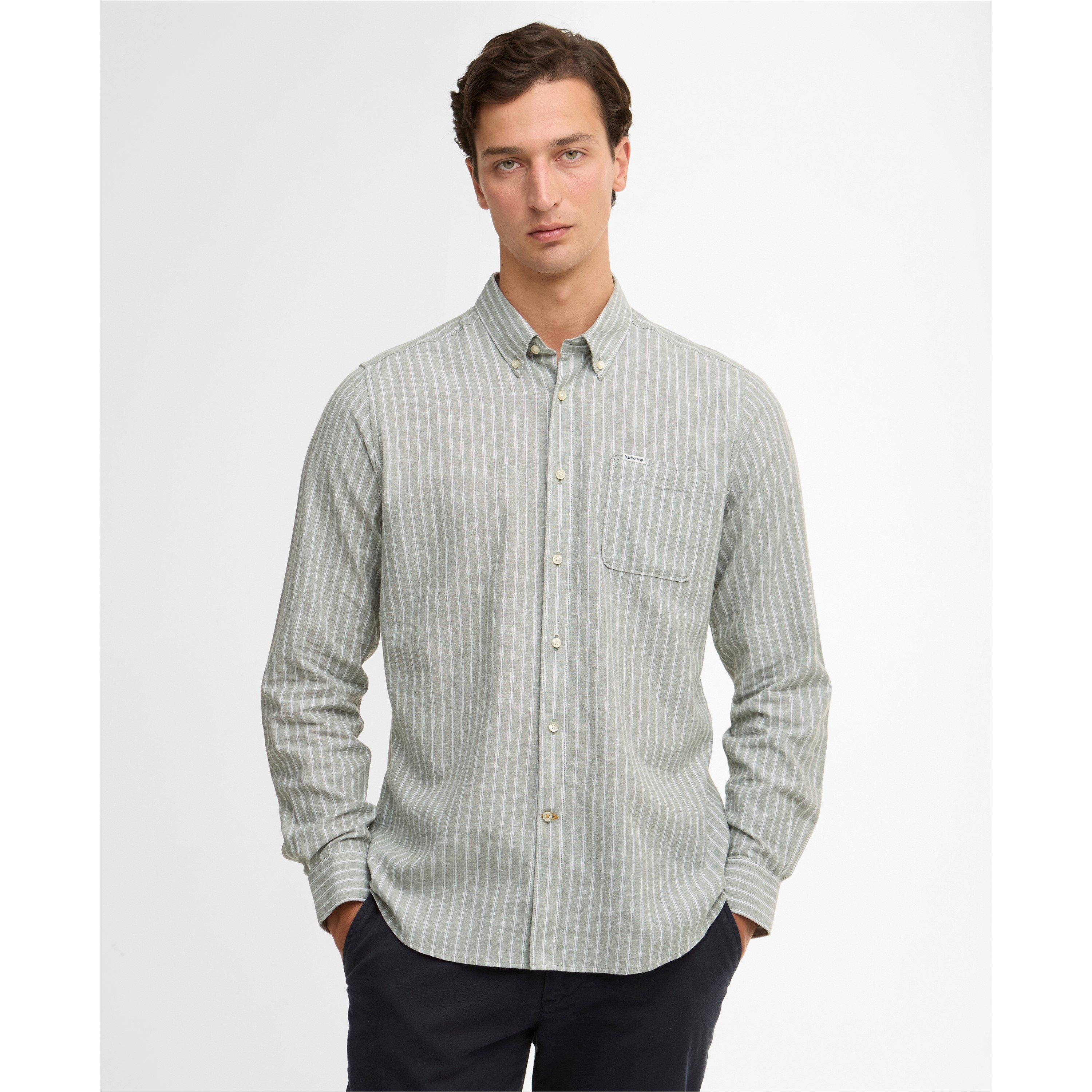 Bleach Olv OL31 - Barbour - Mens Nelson Striped Long-Sleeved Tailored Shirt - 2