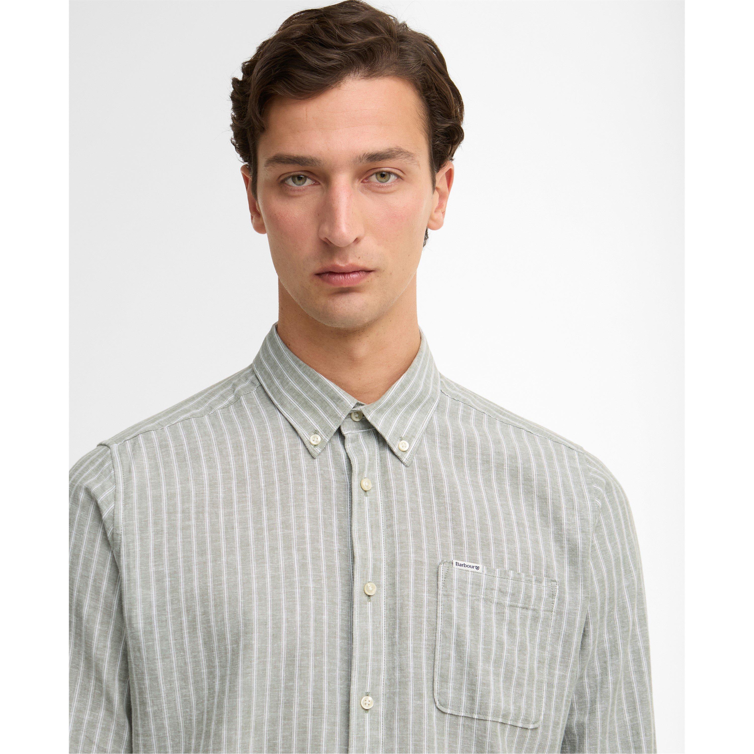 Bleach Olv OL31 - Barbour - Mens Nelson Striped Long-Sleeved Tailored Shirt - 4