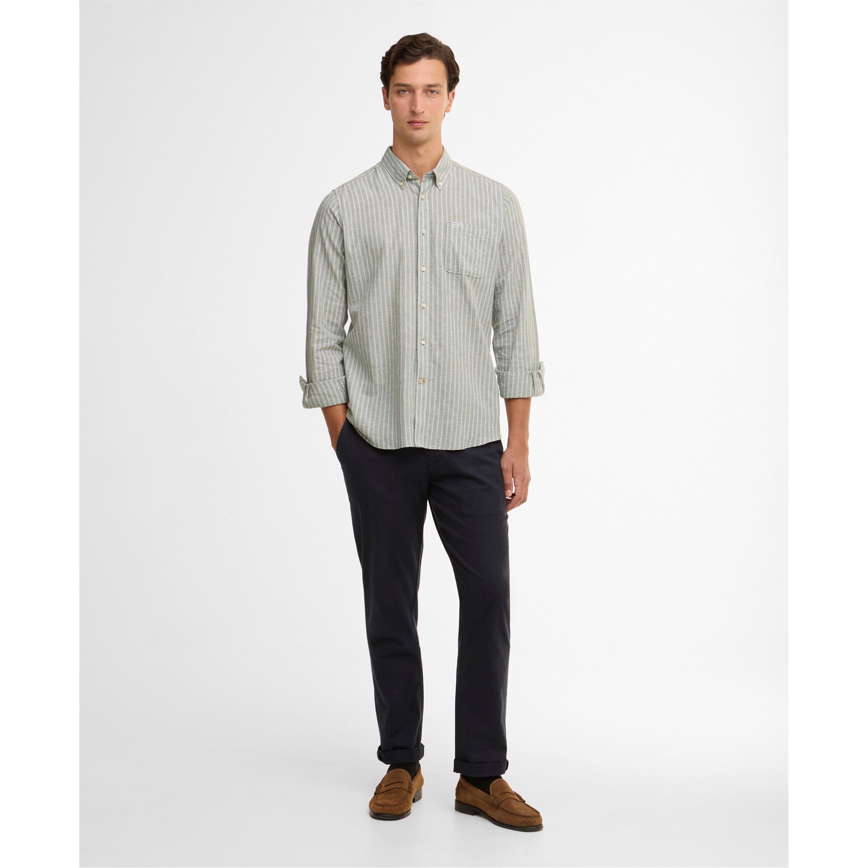 Bleach Olv OL31 - Barbour - Mens Nelson Striped Long-Sleeved Tailored Shirt - 5