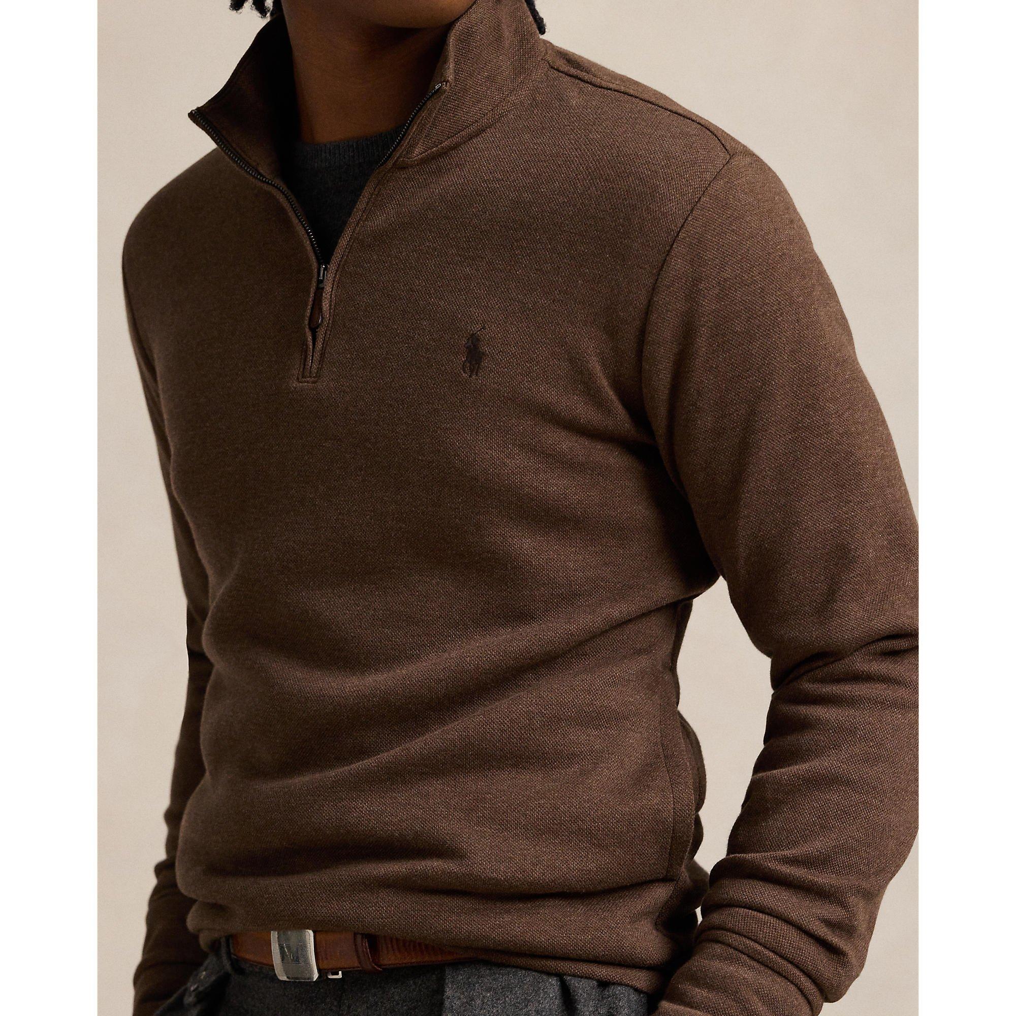 Brown Heather - Polo Ralph Lauren - Logo 1/4 Zip Fleece - 4