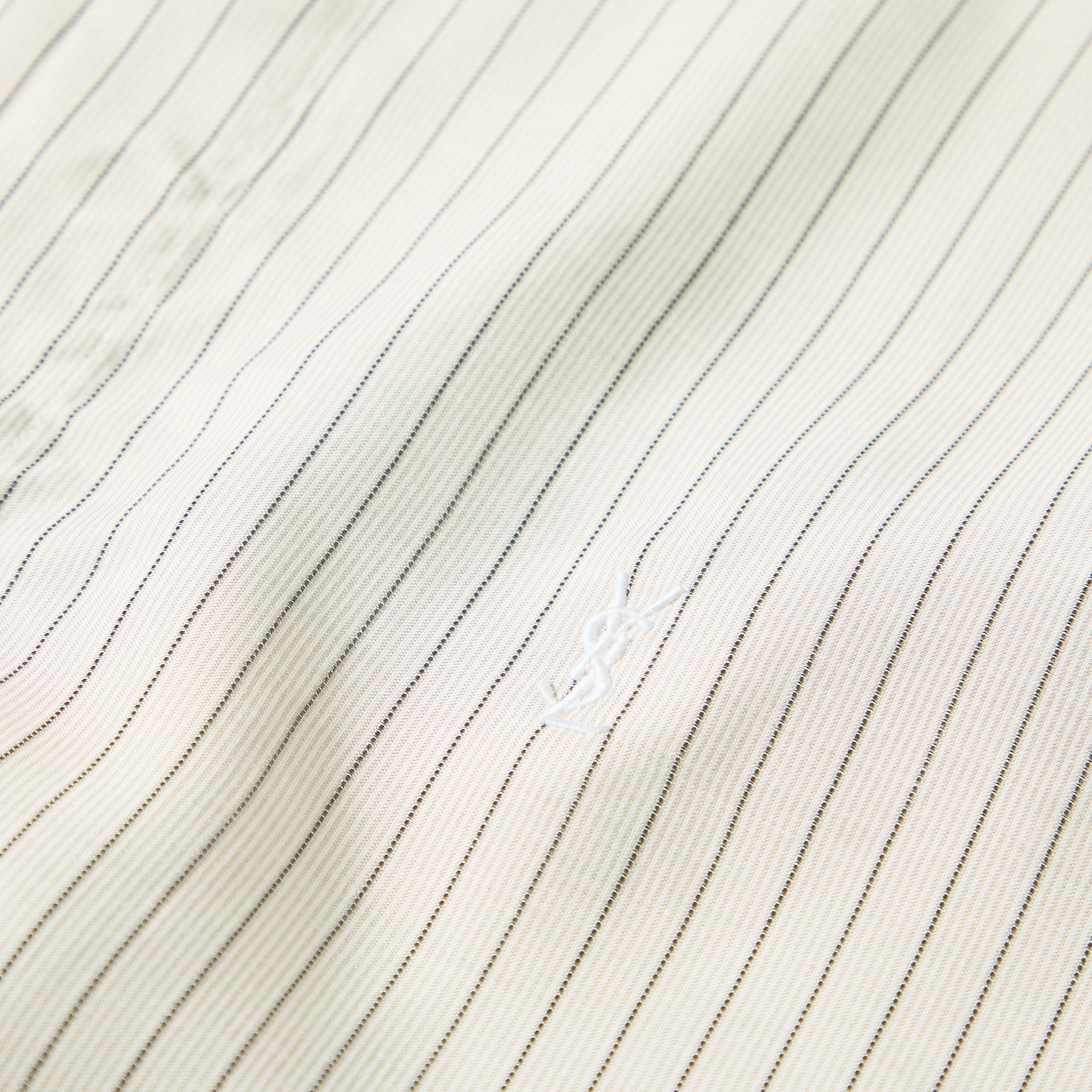 White - Saint Laurent - Men's Cass Long Sleeve Patterned Shirt - 3