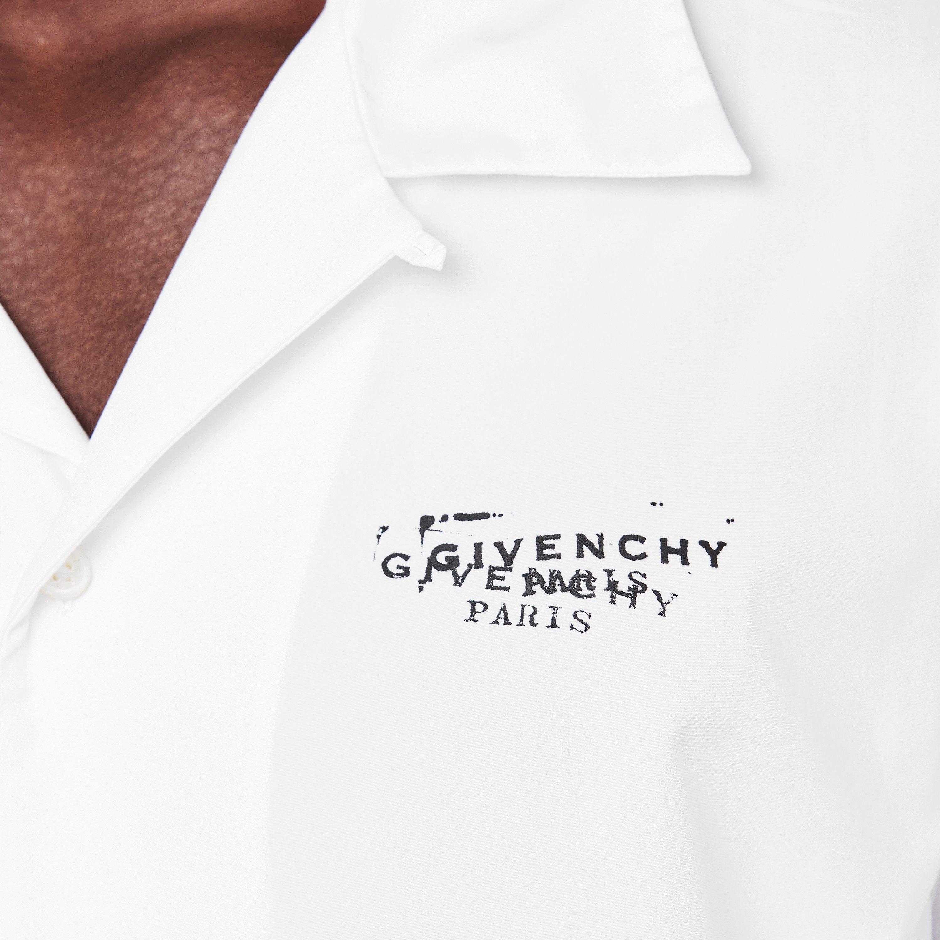 White - GIVENCHY - Men's GIV Stamp Short Sleeve Patterned Shirt - 5