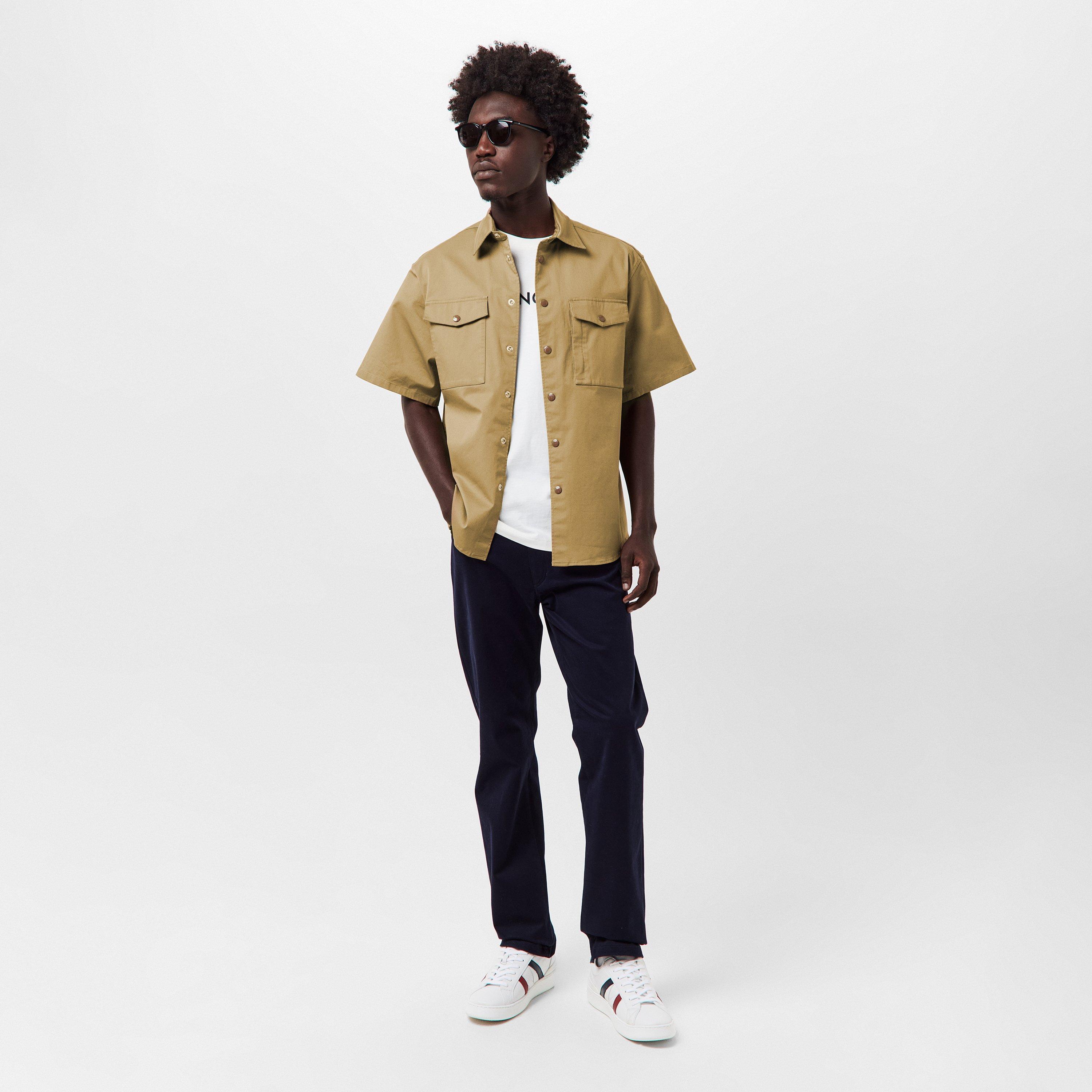 Cognac 248 - Moncler - Men's Plain Short-Sleeve Shirt - 6