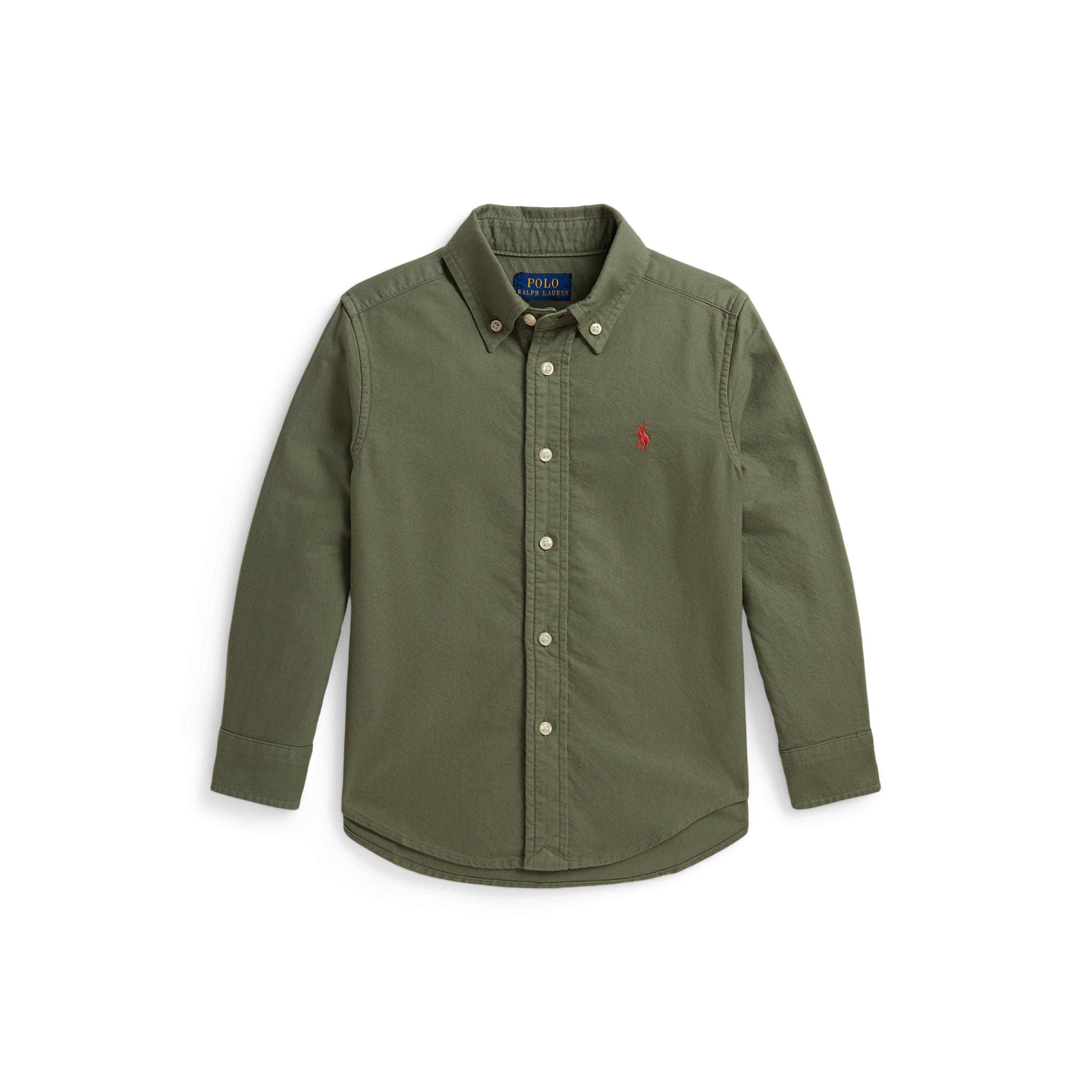 Polo Ralph Lauren Boys Kids' Long Sleeve Plain Shirt - Cargo Green - 4Y