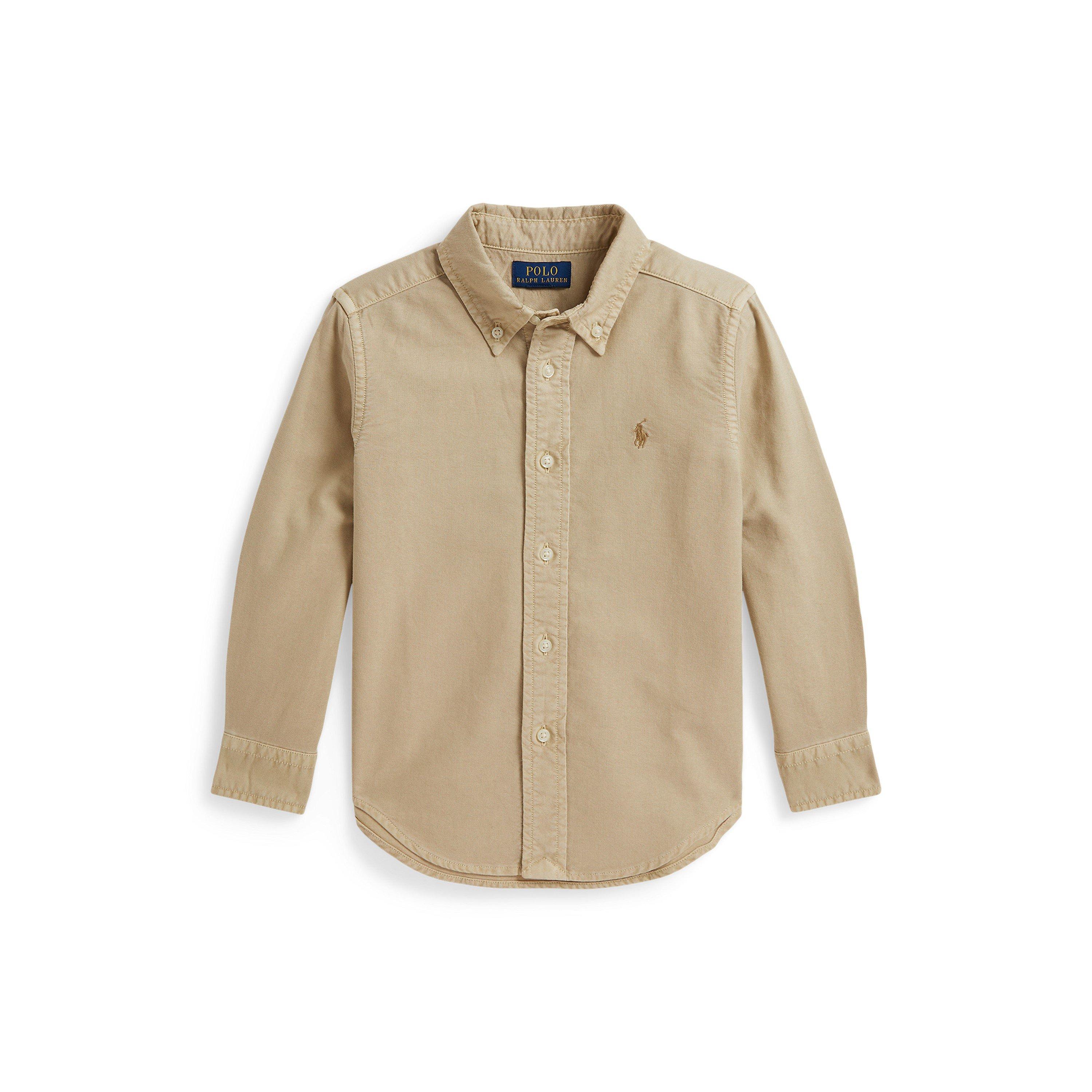 Polo Ralph Lauren Boys Kids' Long Sleeve Plain Shirt - Tallow Cream - 4Y