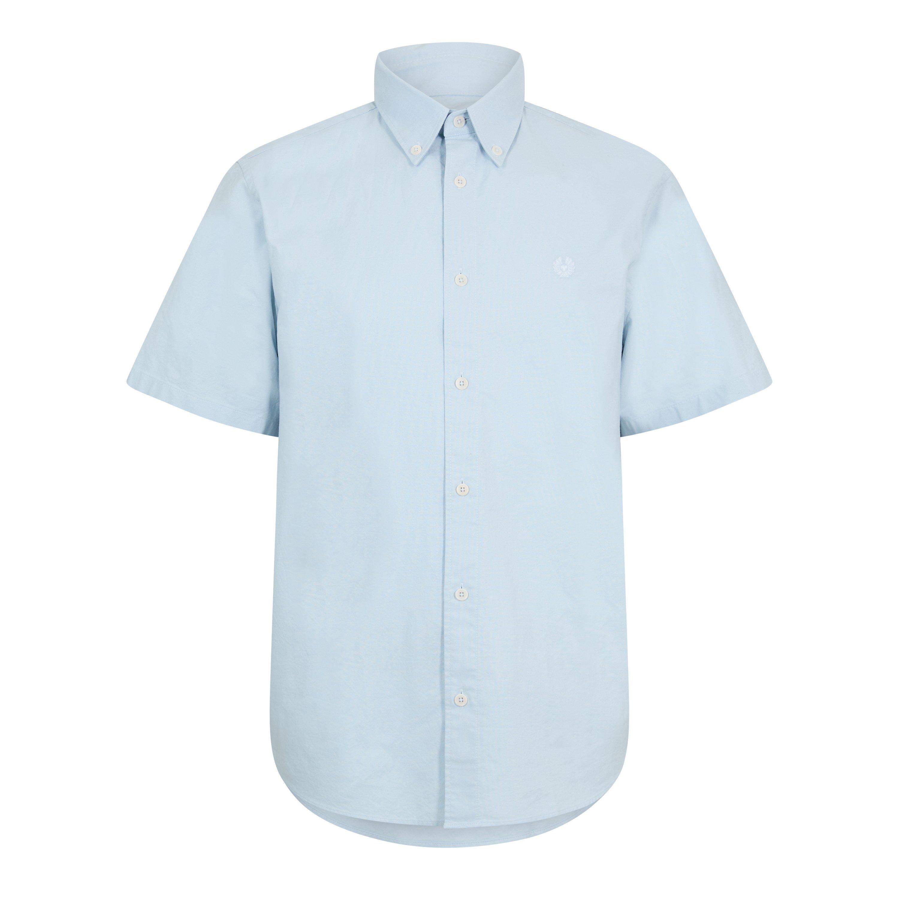 Belstaff Men's Short Sleeve Plain Shirt - Sky Blue - XL