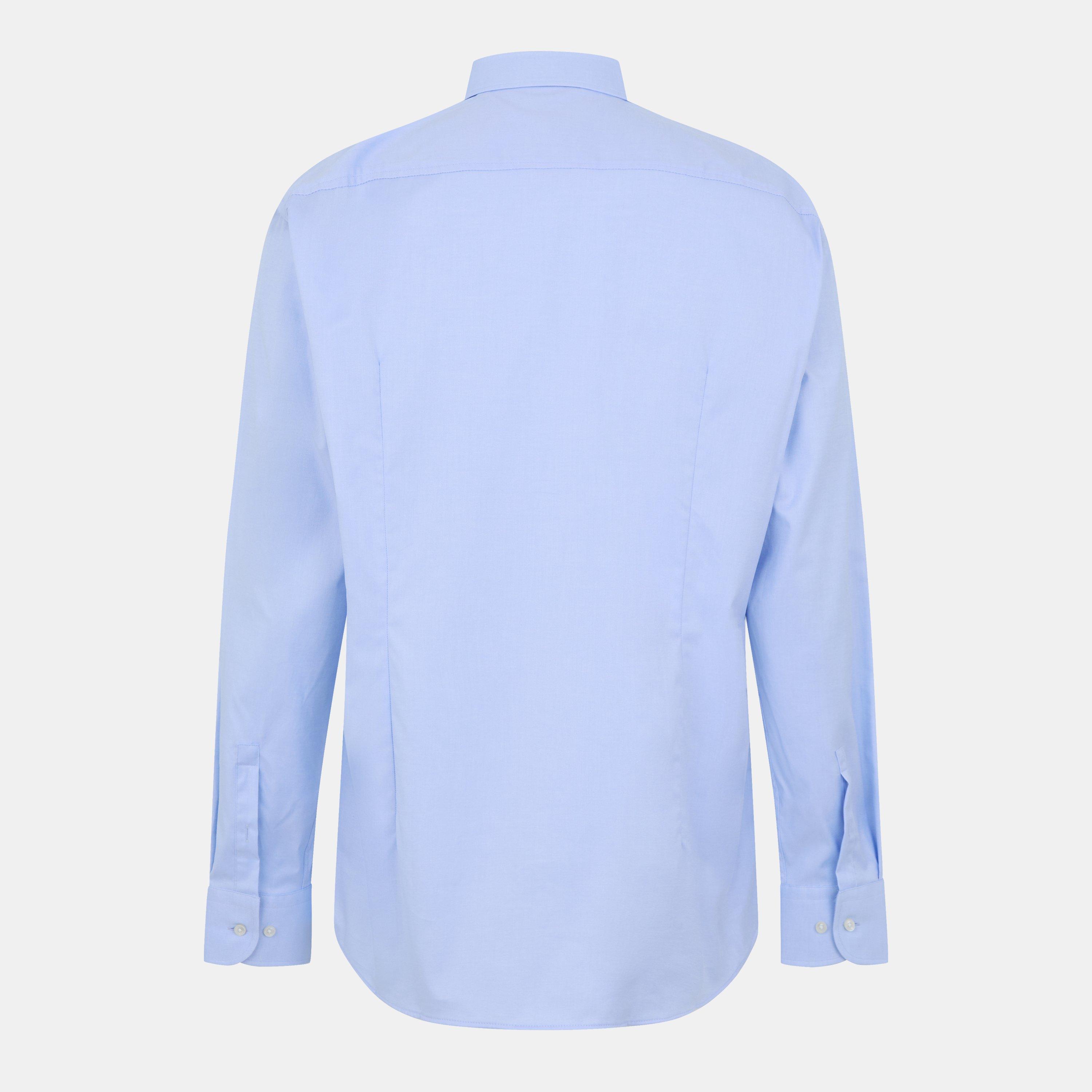 Pastel Blue - Boss - Men's H-Hank-Spread-C1 Plain Long-Sleeve Shirt - 2