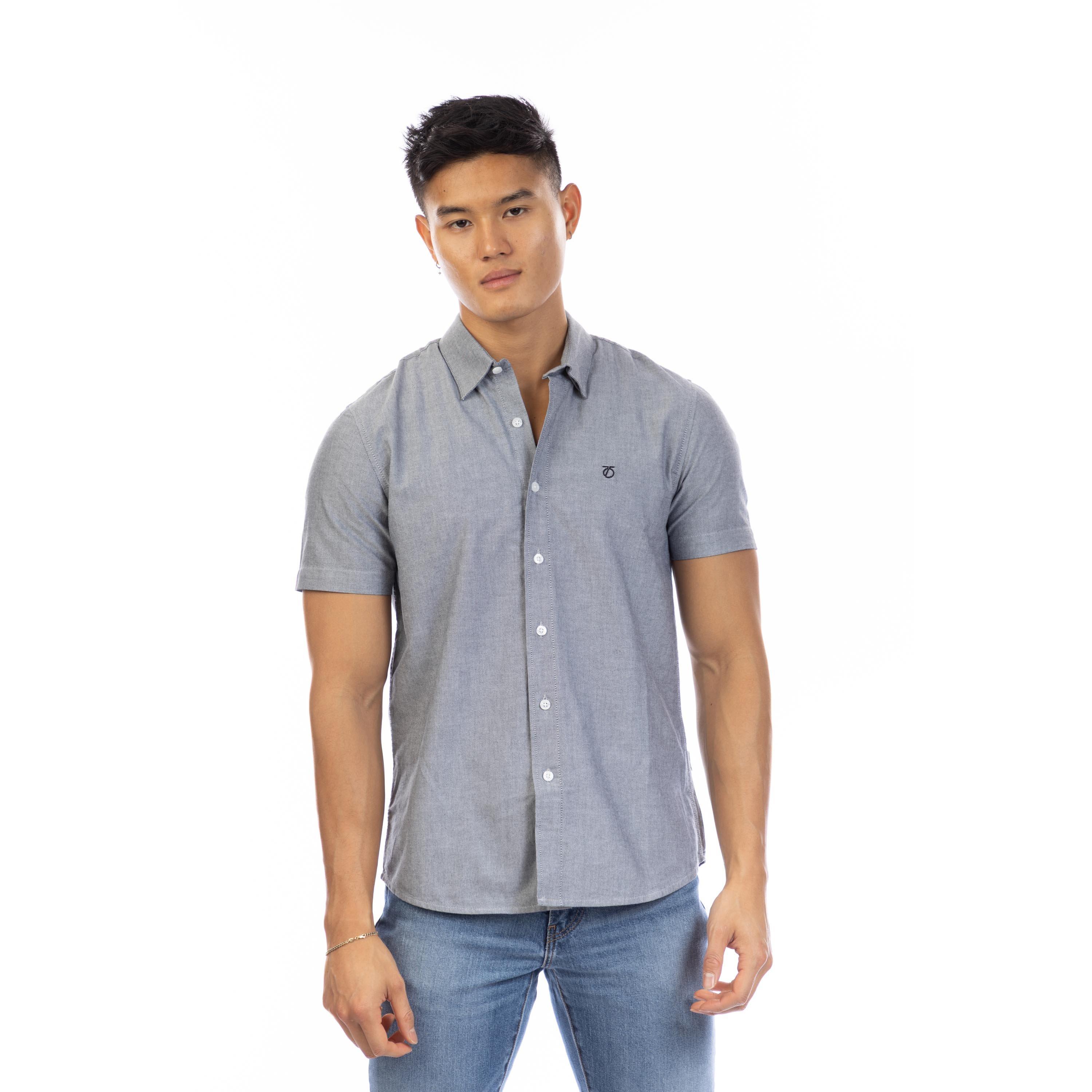 Peter Werth Men's Church Short Sleeve Plain Shirt - Black - Large