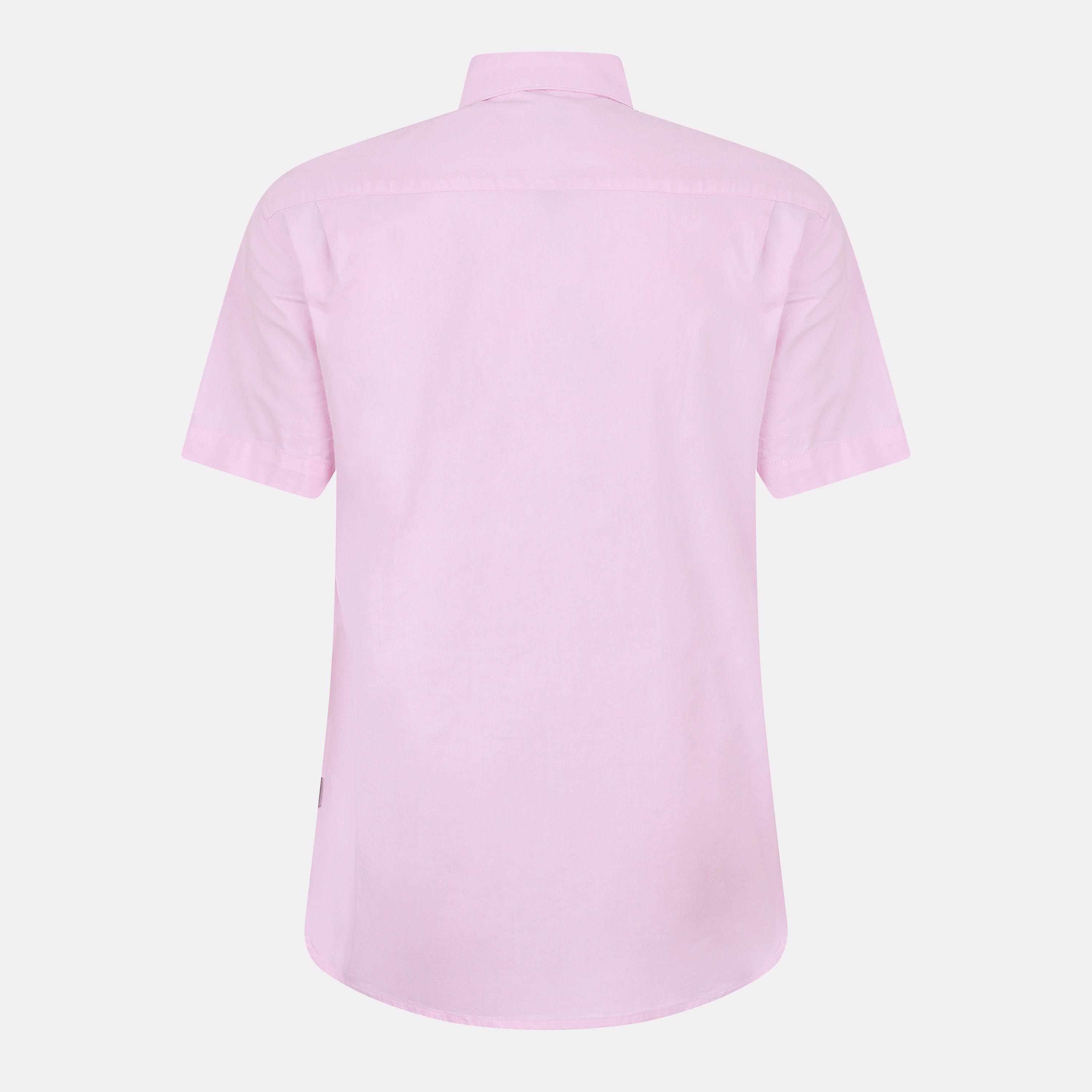 Pink - Peter Werth - Men's Church Short Sleeve Plain Shirt - 2