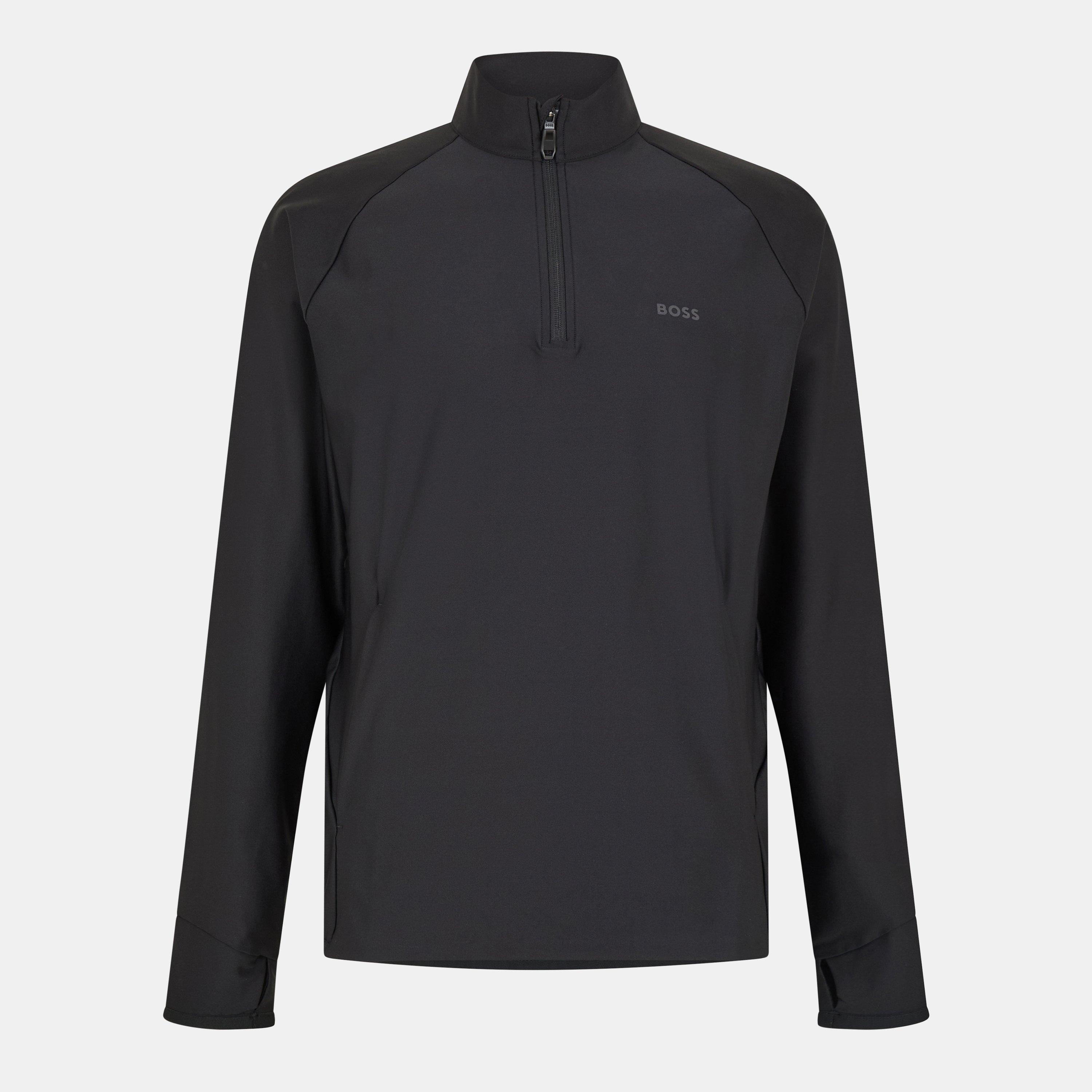 Black - Boss - Men's Active 1/4 Zip Fleece - 1