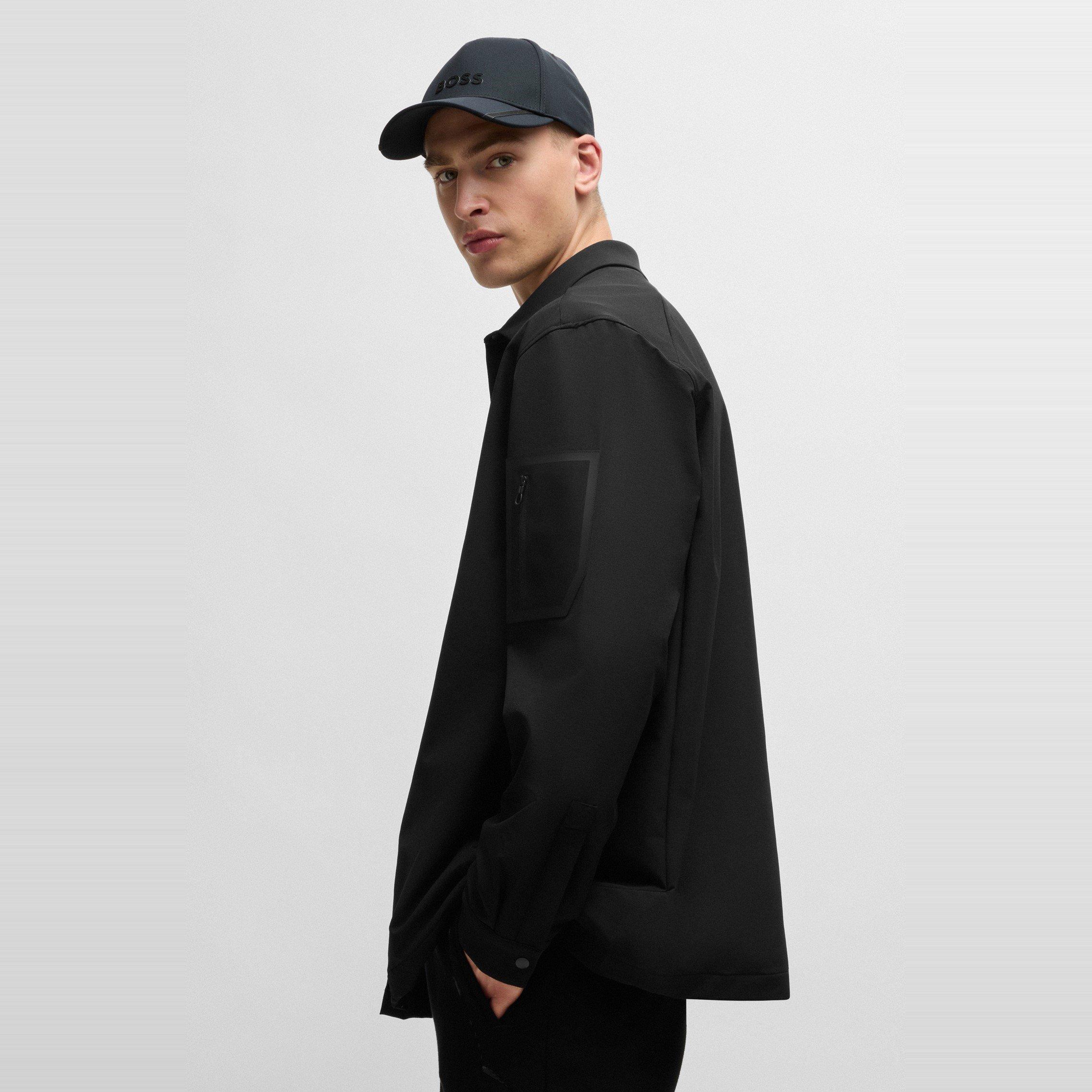 Black - Boss - Men's B Lite L Plain Shirt, Water-repellent 4-way Stretch - 4