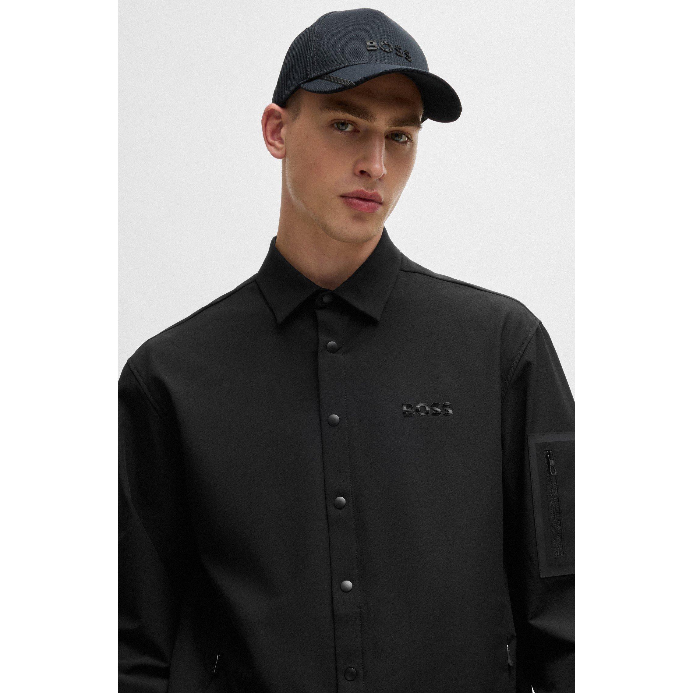 Black - Boss - Men's B Lite L Plain Shirt, Water-repellent 4-way Stretch - 5