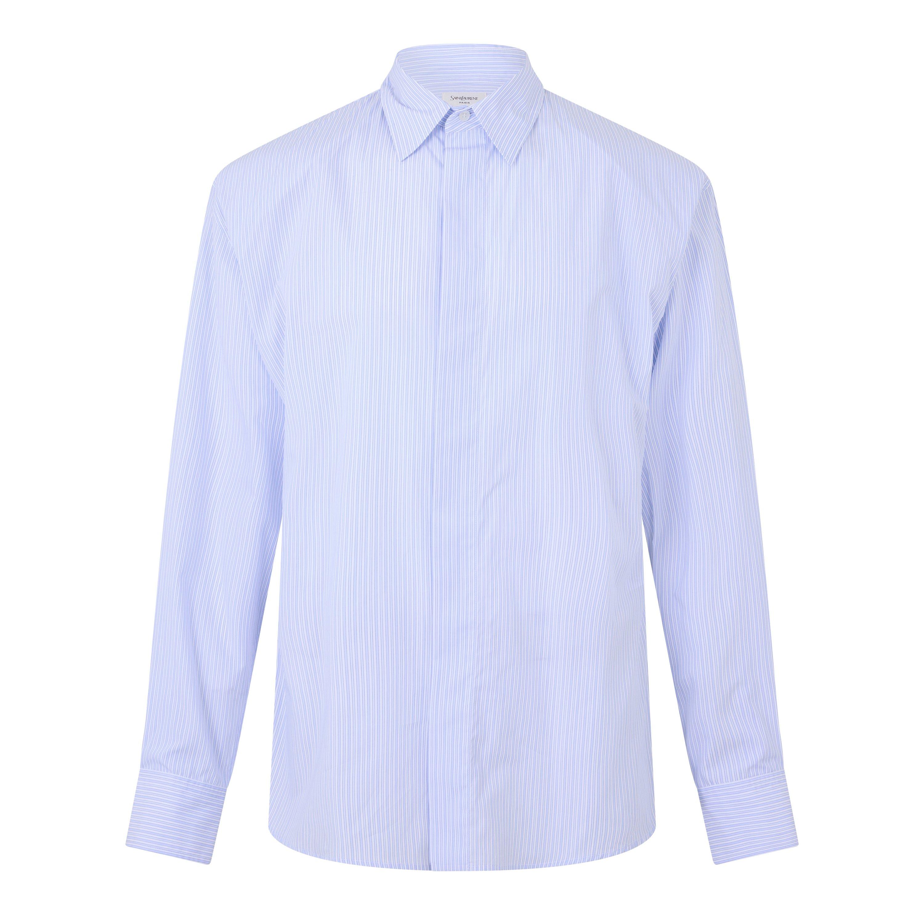 Blue - Saint Laurent - Men's Long Sleeve Patterned Shirt - 1