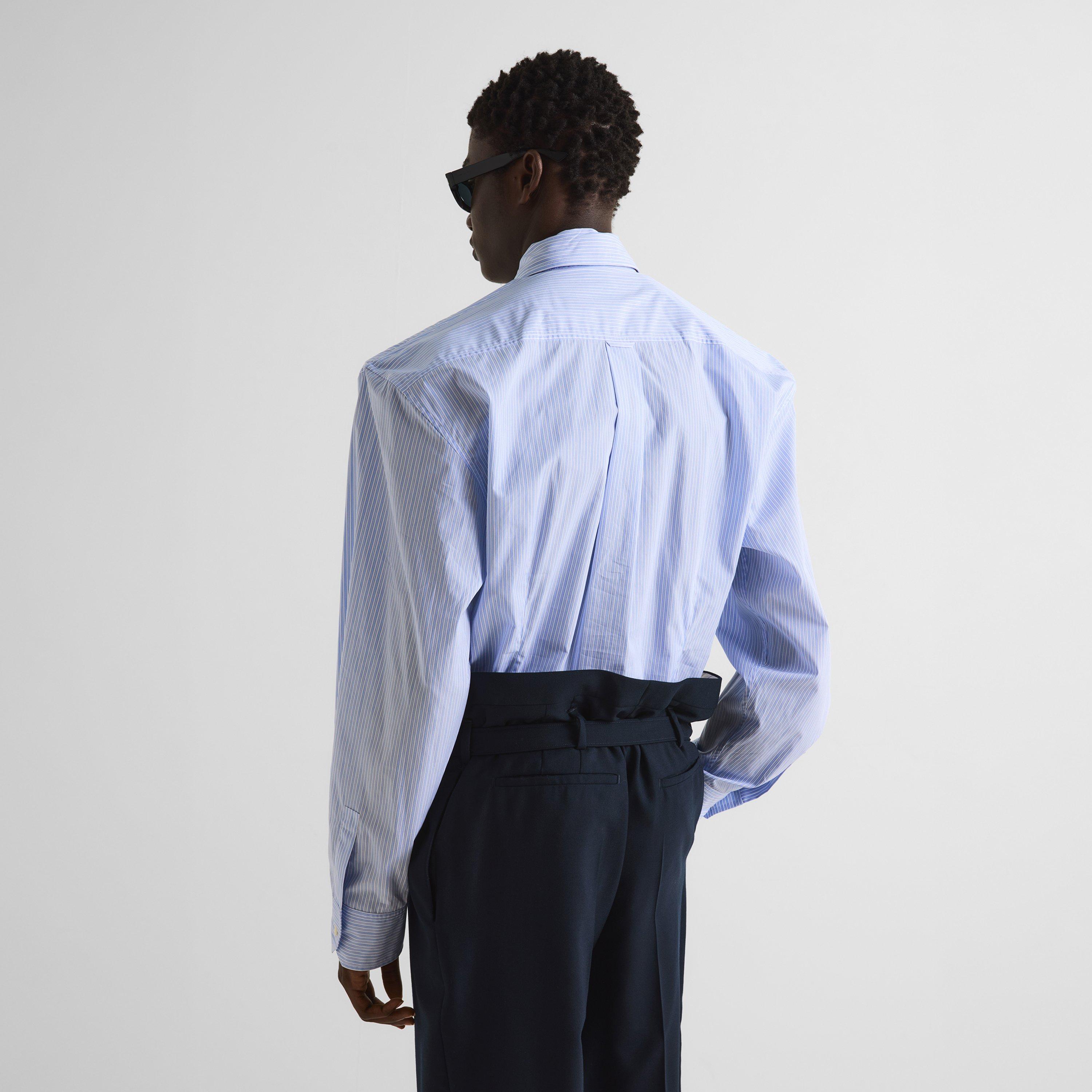 Blue - Saint Laurent - Men's Long Sleeve Patterned Shirt - 4