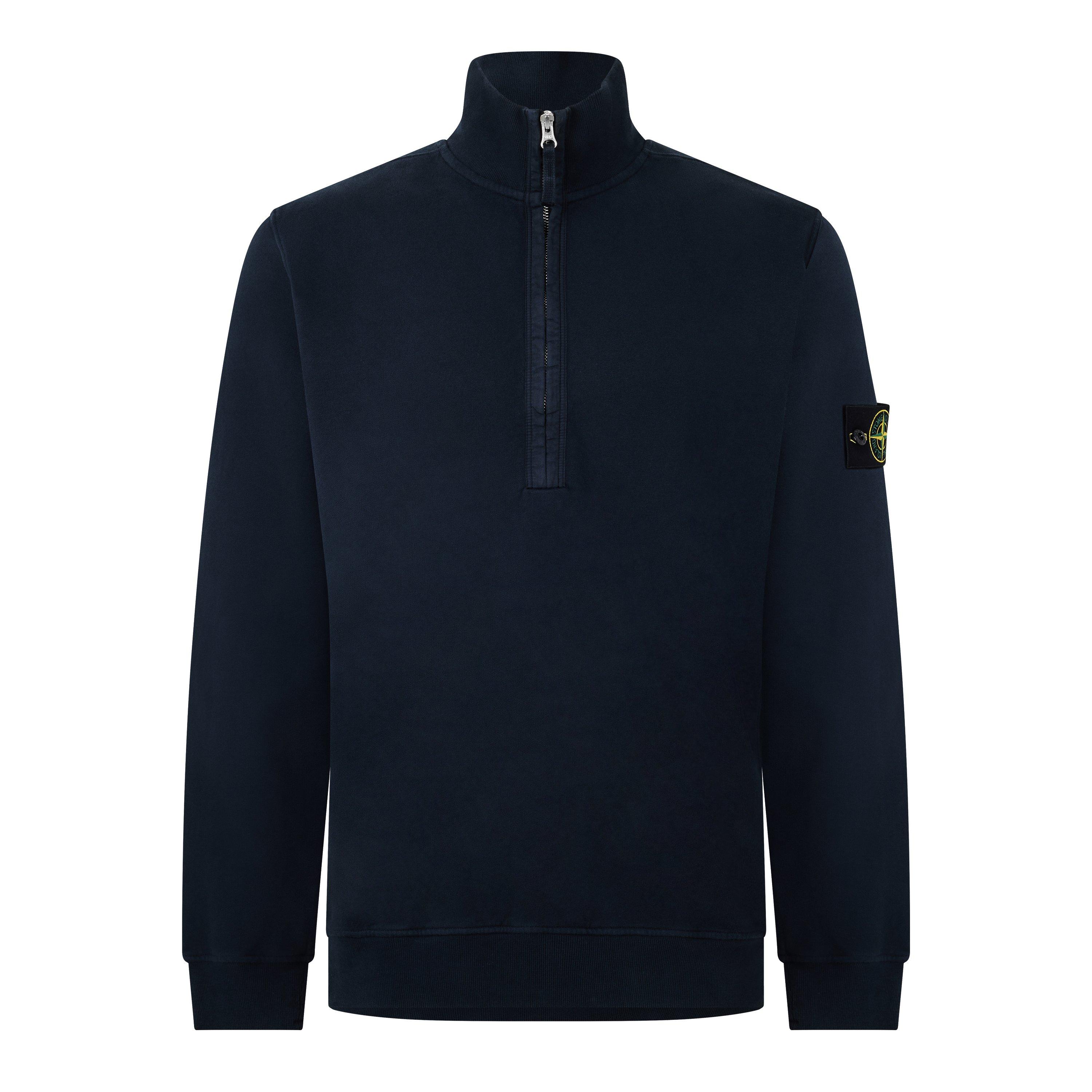Navy V0020 - Stone Island - Stone 1/4 Zp Brushed Sn64 - 1