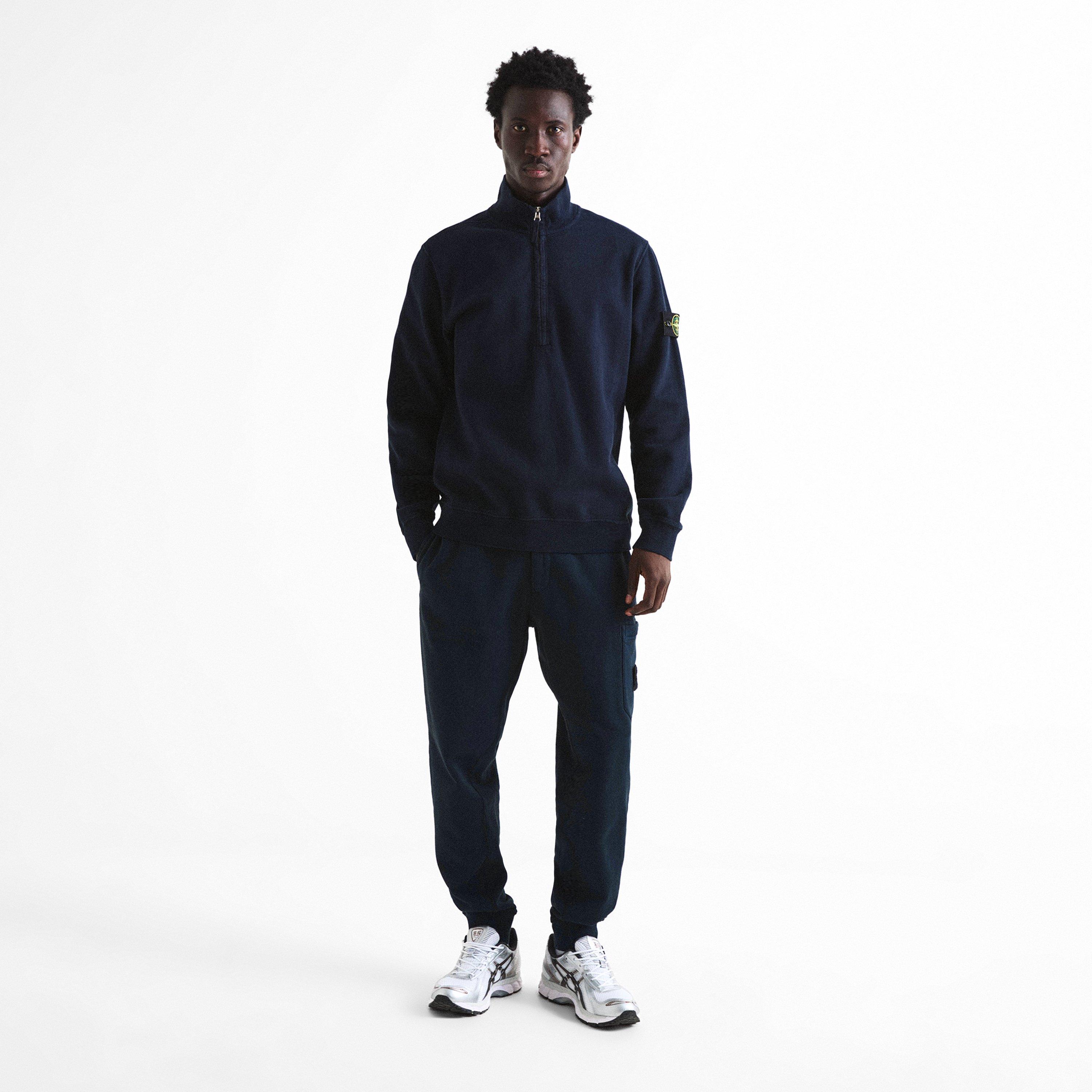 Navy V0020 - Stone Island - Stone 1/4 Zp Brushed Sn64 - 6