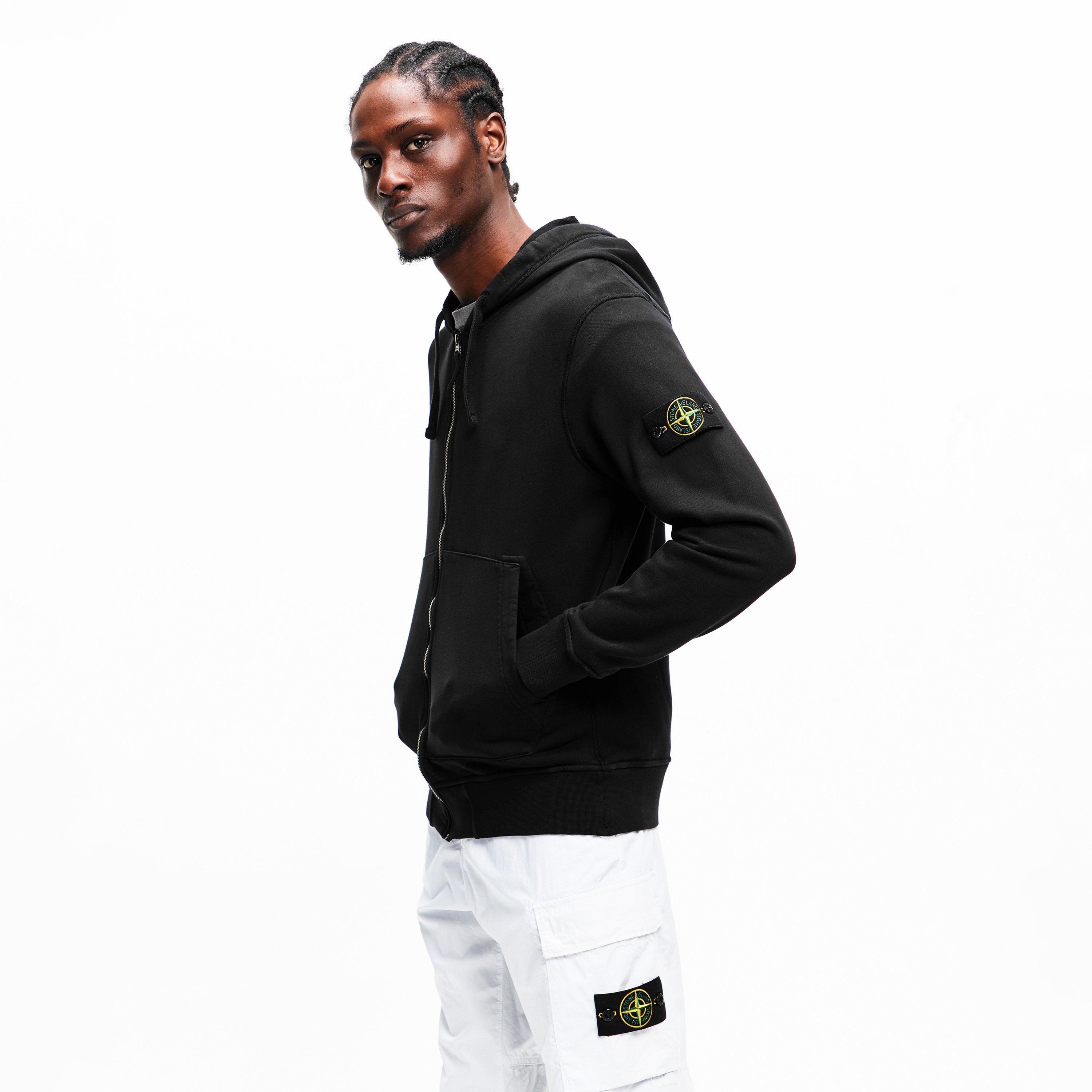 ★STONE  BLACK Stone Island | Men's Full Zip Hooded Fleece | HARVEY NICHOLS