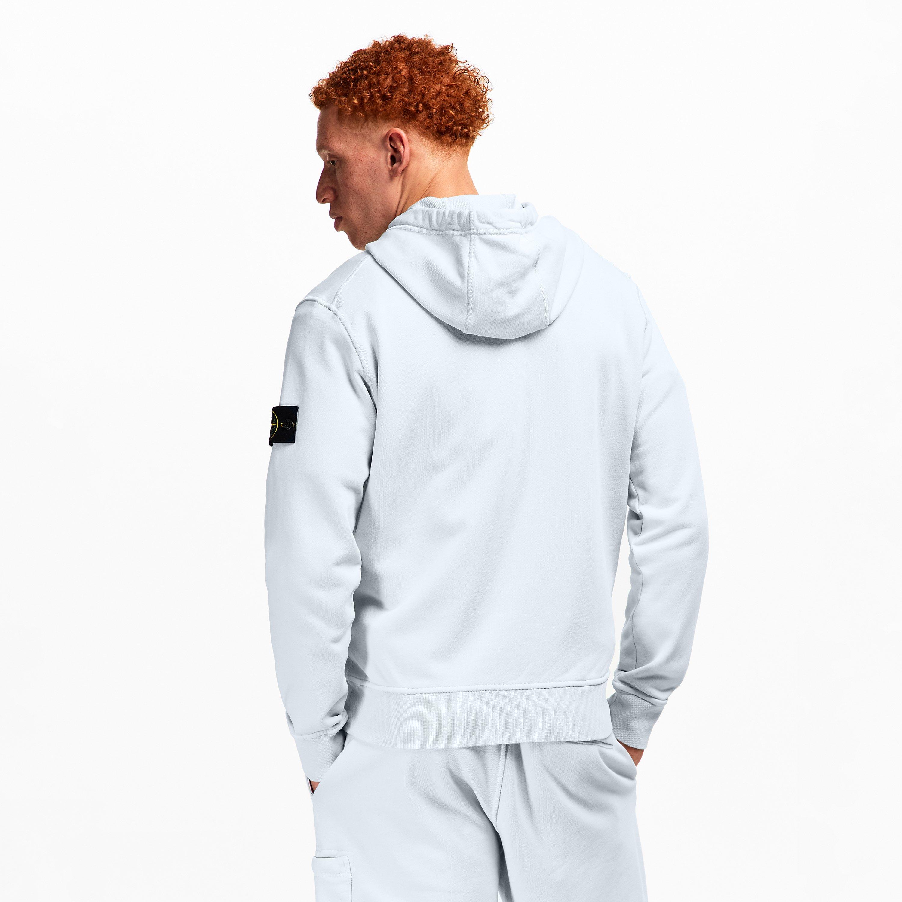 Sky Blue V0041 - Stone Island - Men's Full Zip Hooded Fleece - 4