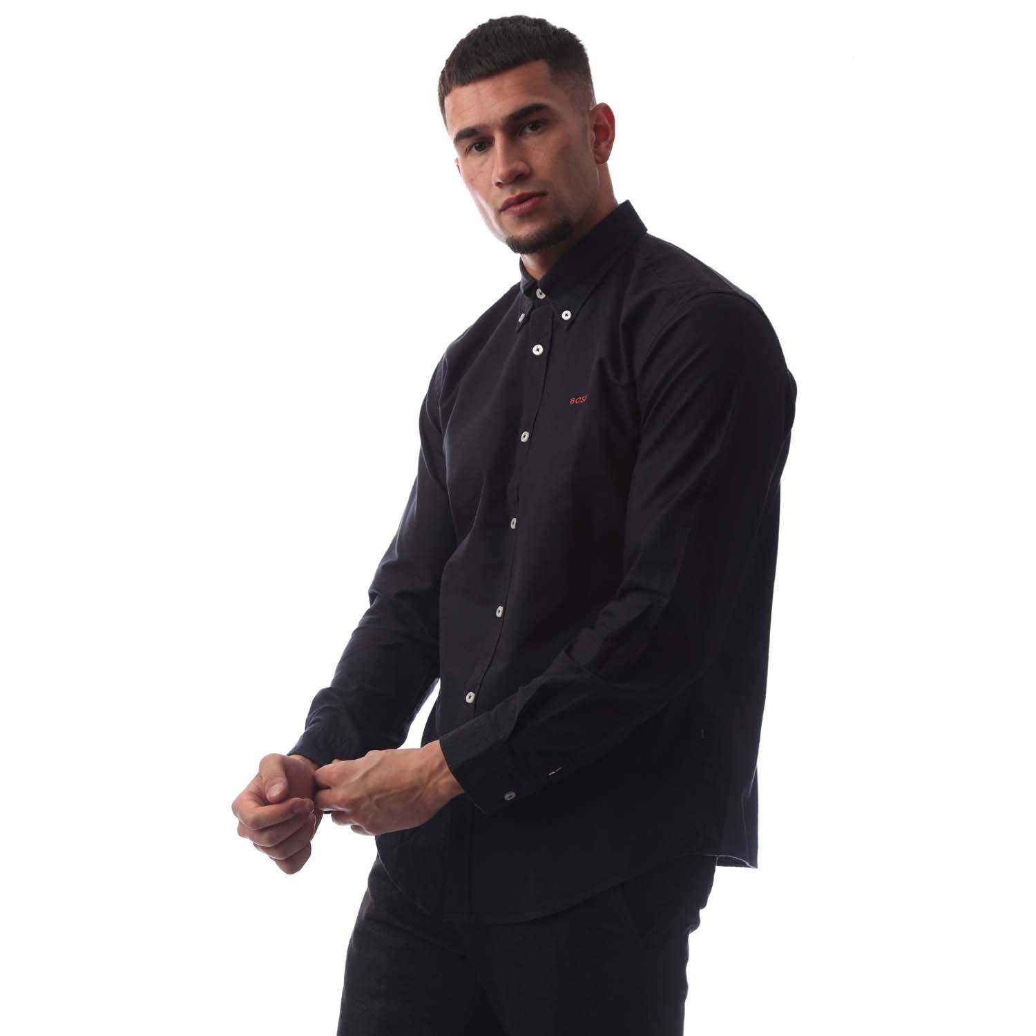 Dark Blue - Boss - Men's Long Sleeve Shirt - 1