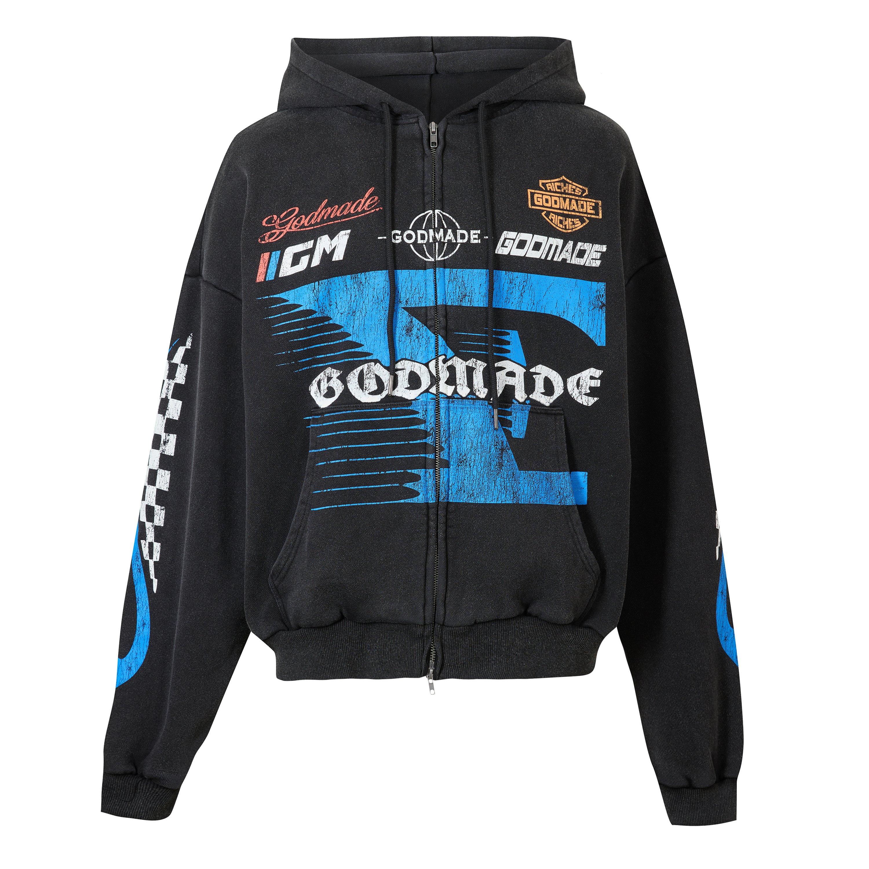 WASH BLACK - God Made - Men's Full Zip Fleece - 1