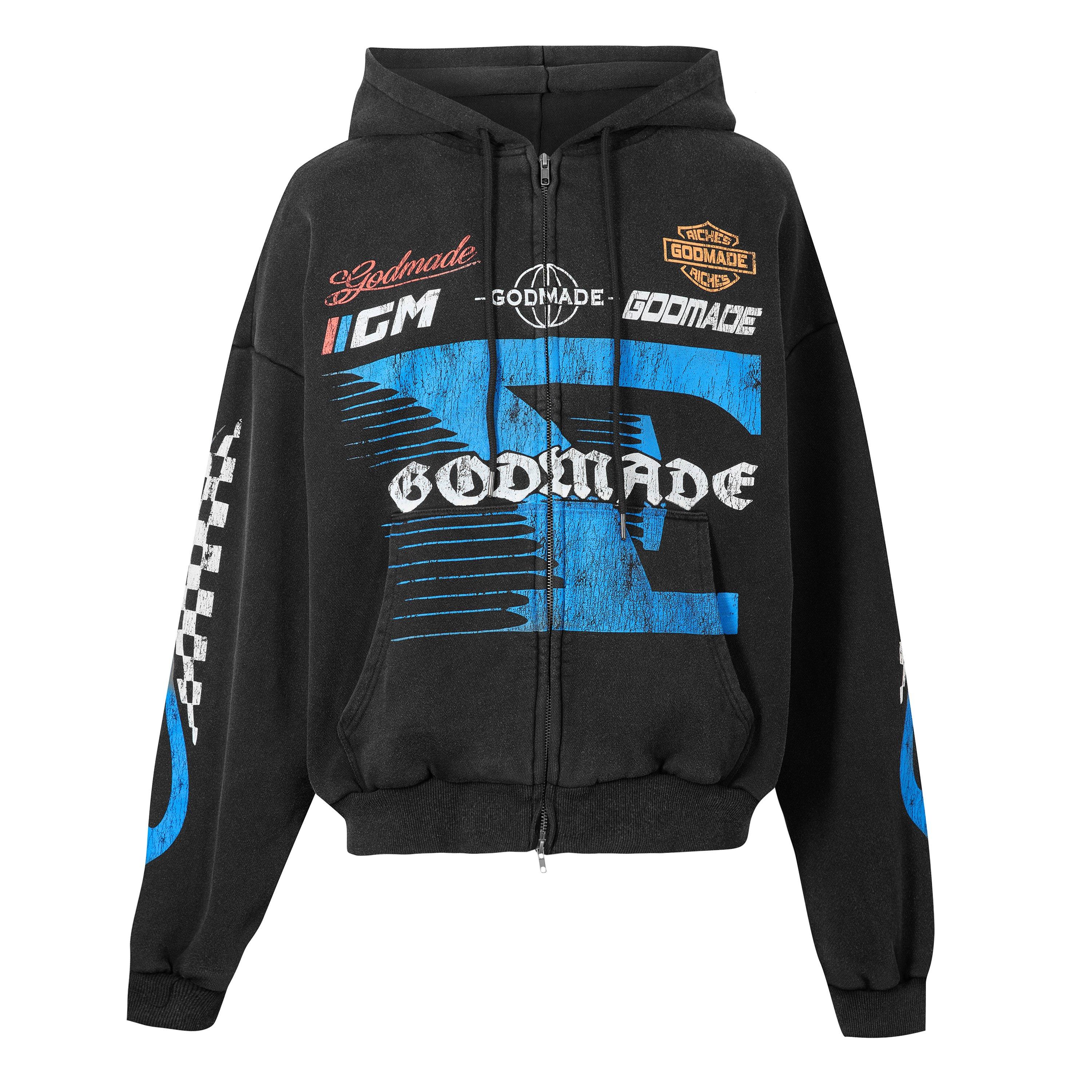 WASH BLACK - God Made - Men's Full Zip Fleece - 1