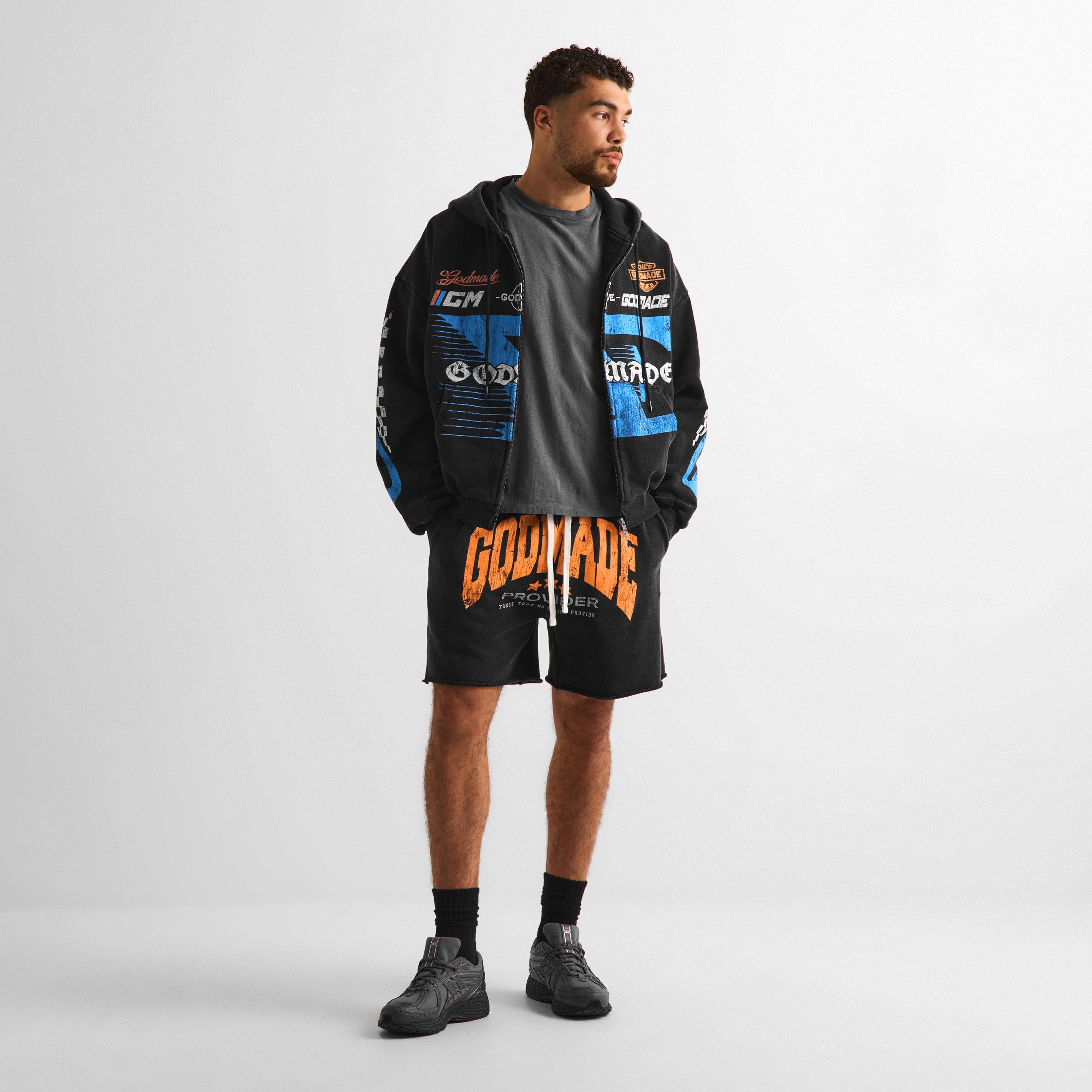 WASH BLACK - God Made - Men's Full Zip Fleece - 5