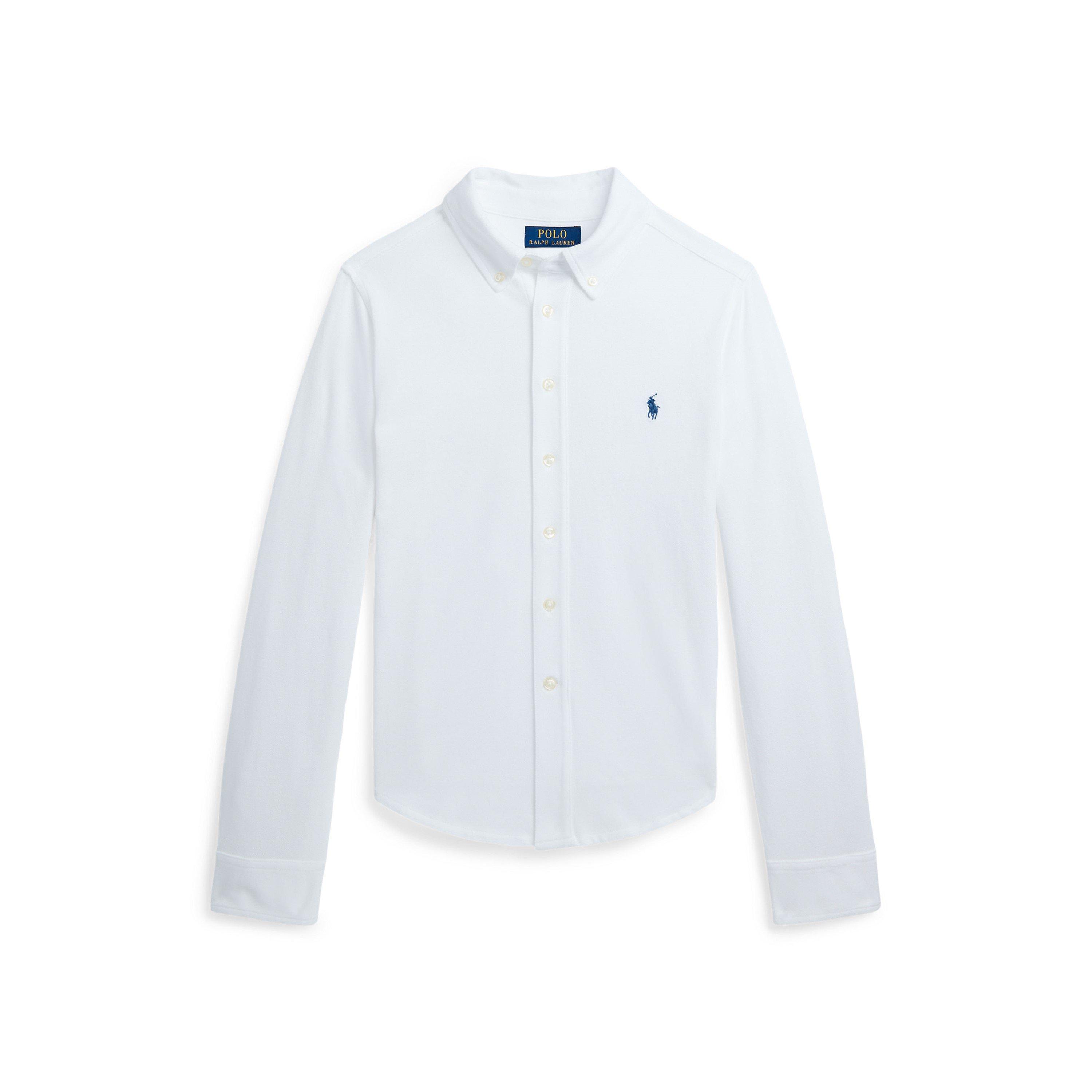 Polo Ralph Lauren  White Kids' Mesh Long Sleeve Plain Shirt - 13-14Y/XL