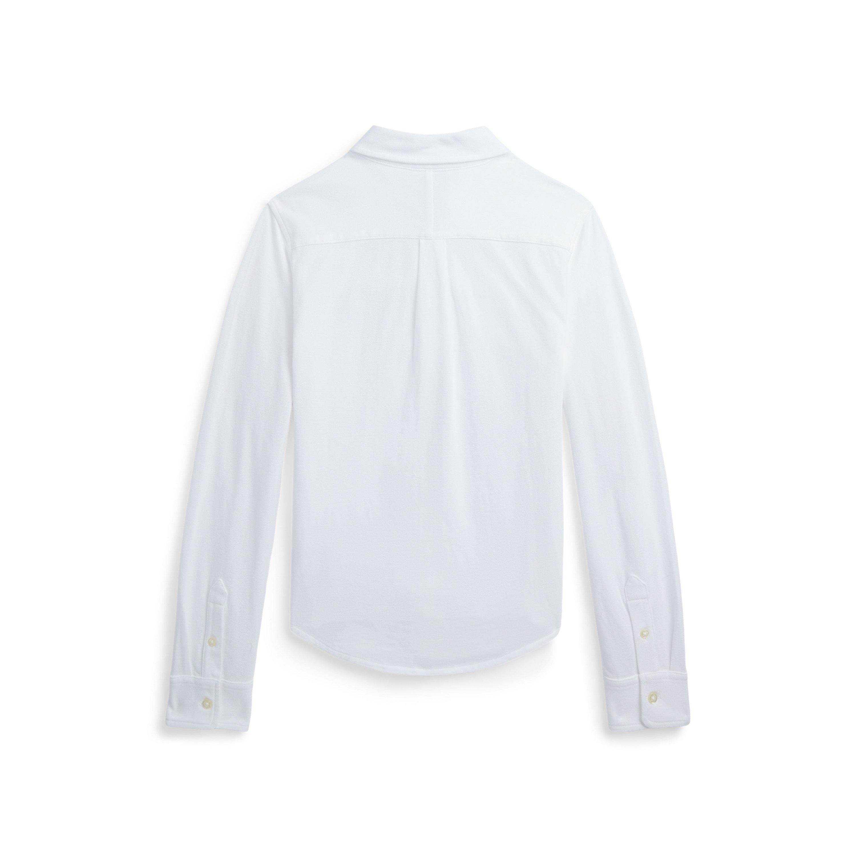 White - Polo Ralph Lauren - Kids' Mesh Long Sleeve Plain Shirt - 2