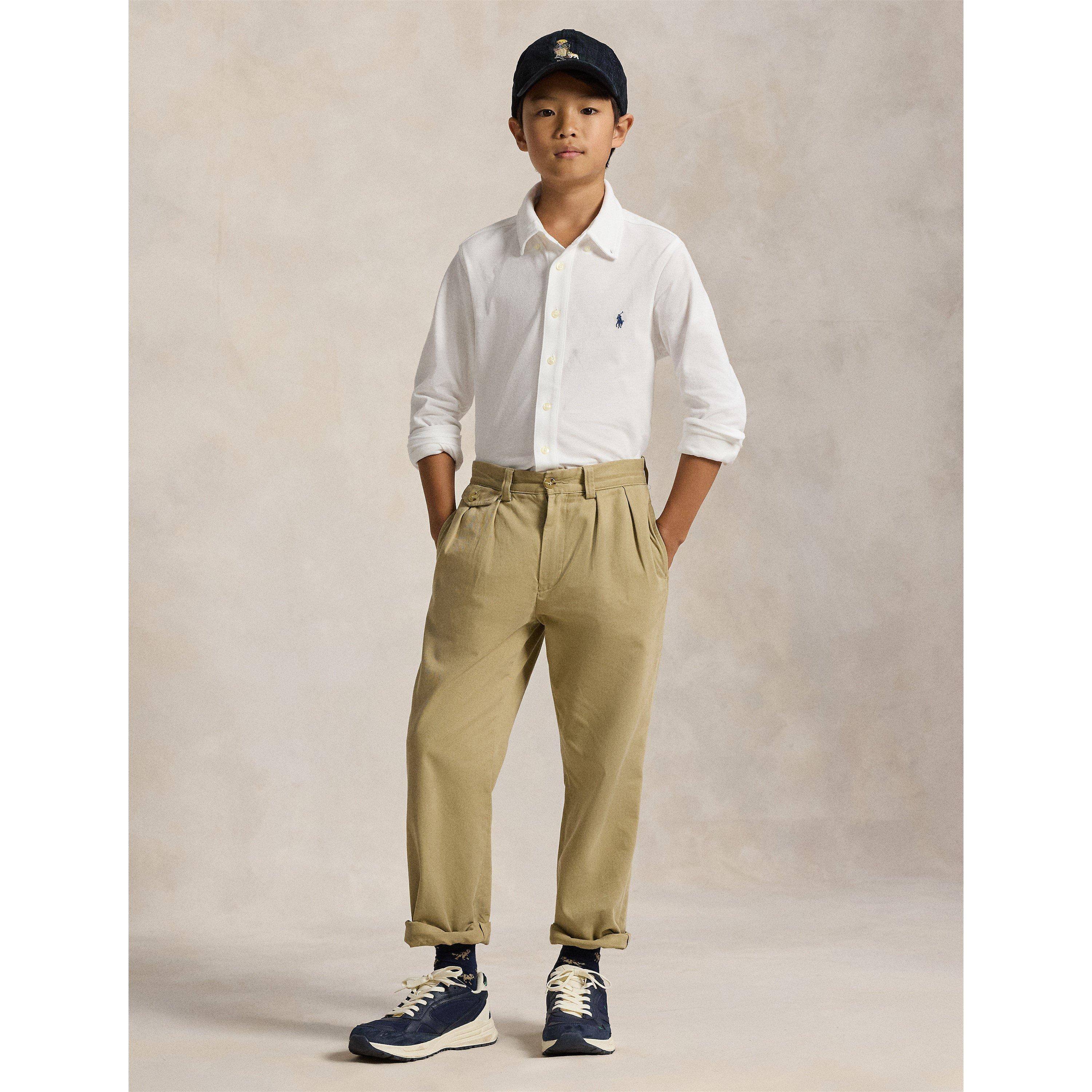 White - Polo Ralph Lauren - Kids' Mesh Long Sleeve Plain Shirt - 5