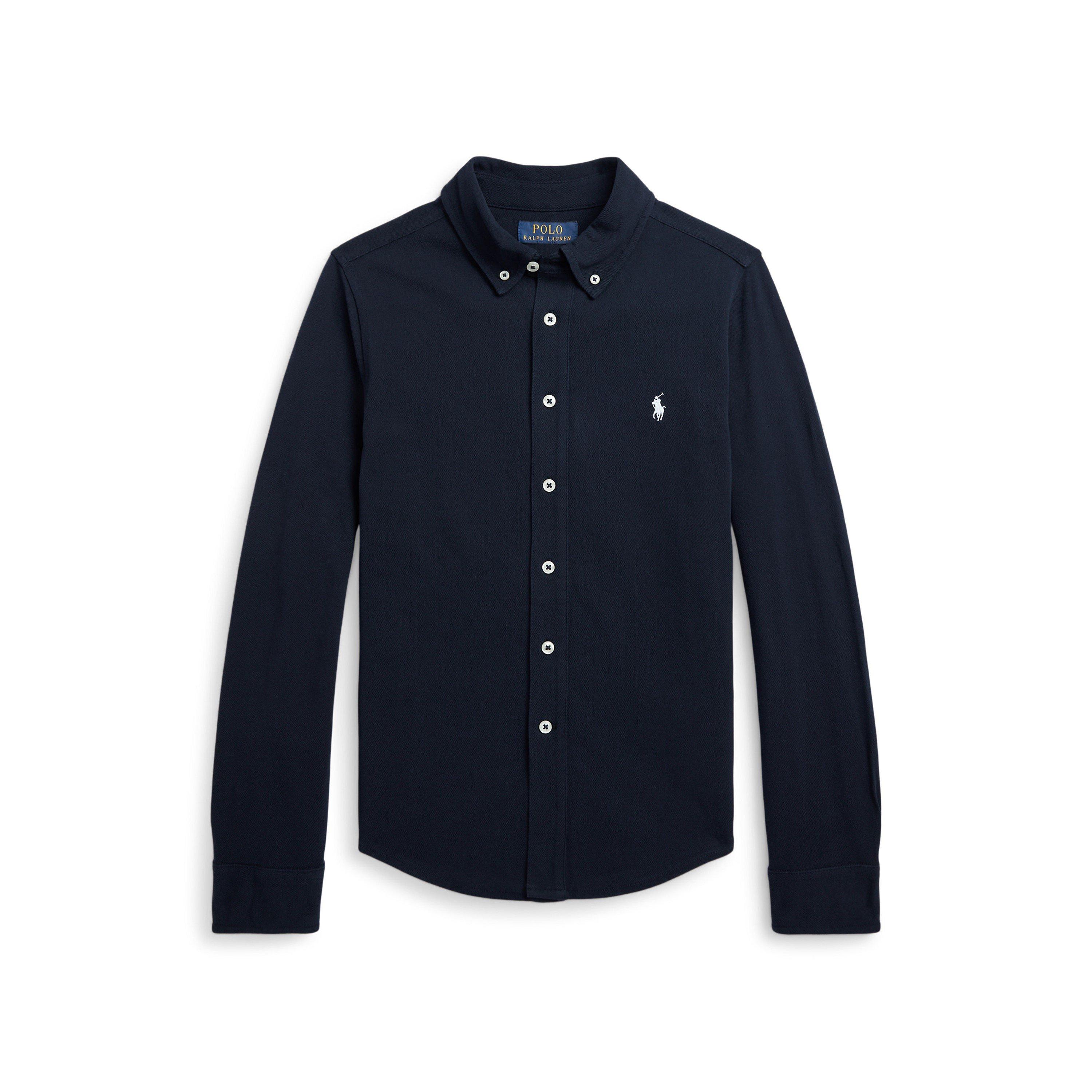 Polo Ralph Lauren Boys Kids' Mesh Long Sleeve Plain Shirt - Aviator Navy - 4Y