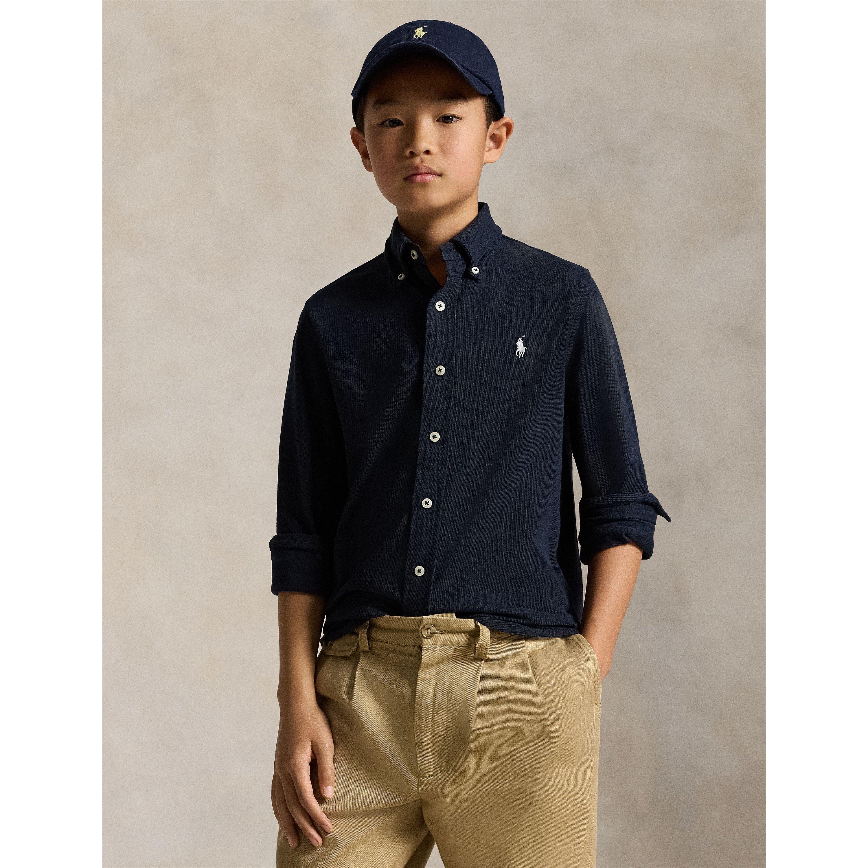 Aviator Navy - Polo Ralph Lauren - Kids' Mesh Long Sleeve Plain Shirt - 3