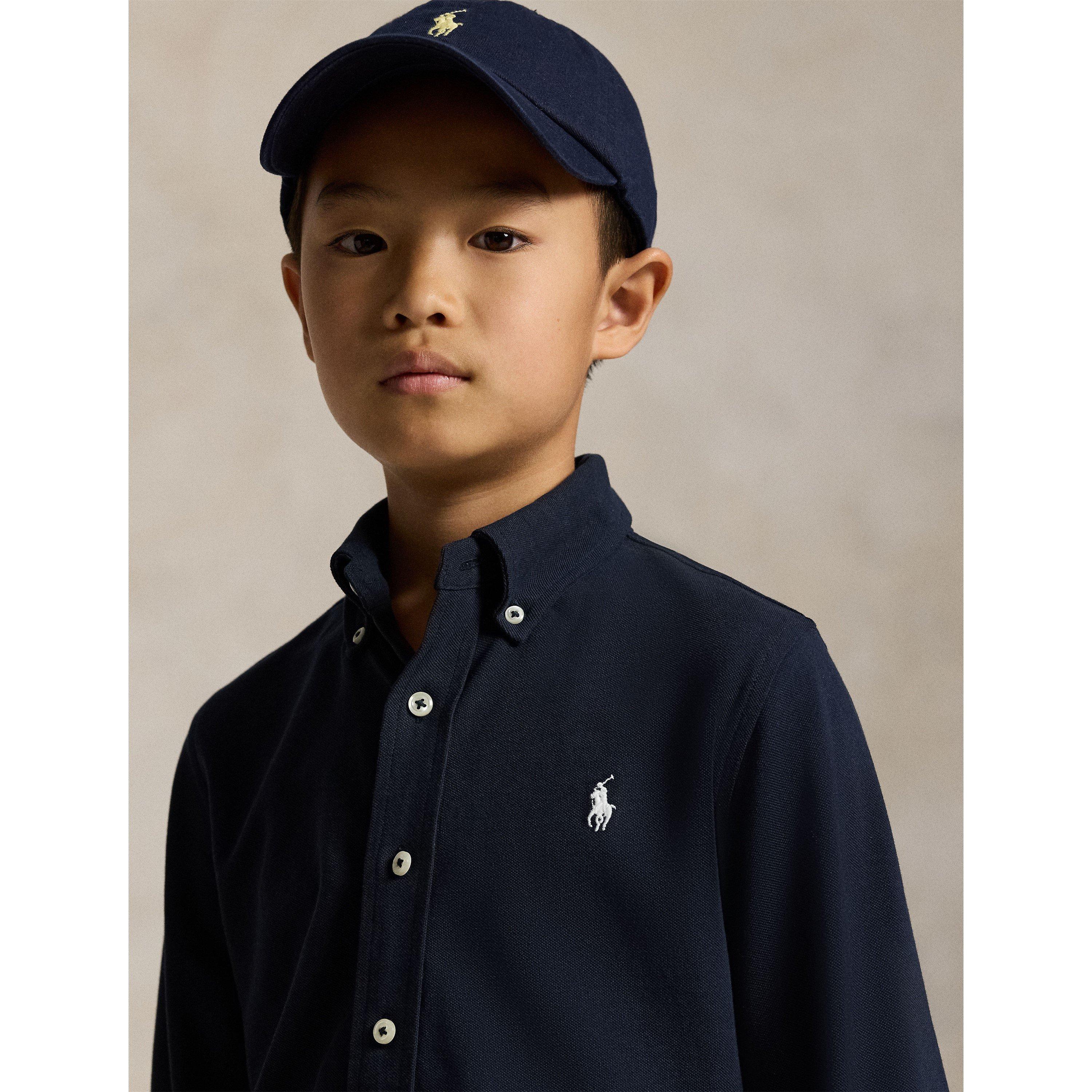 Aviator Navy - Polo Ralph Lauren - Kids' Mesh Long Sleeve Plain Shirt - 4