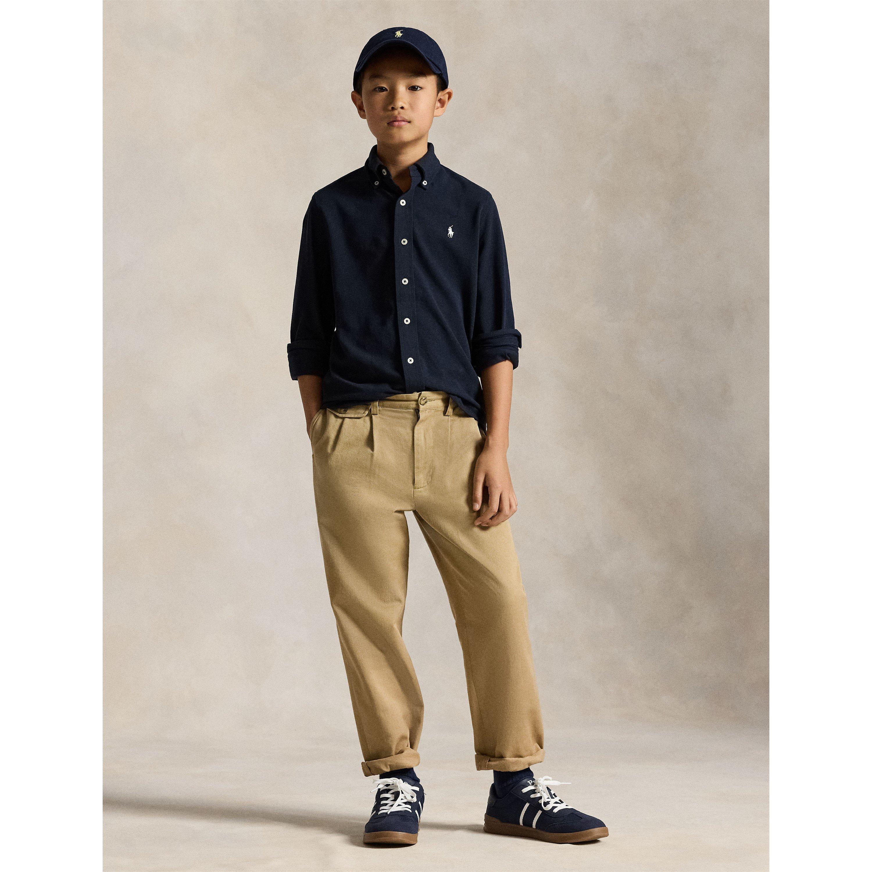 Aviator Navy - Polo Ralph Lauren - Kids' Mesh Long Sleeve Plain Shirt - 5