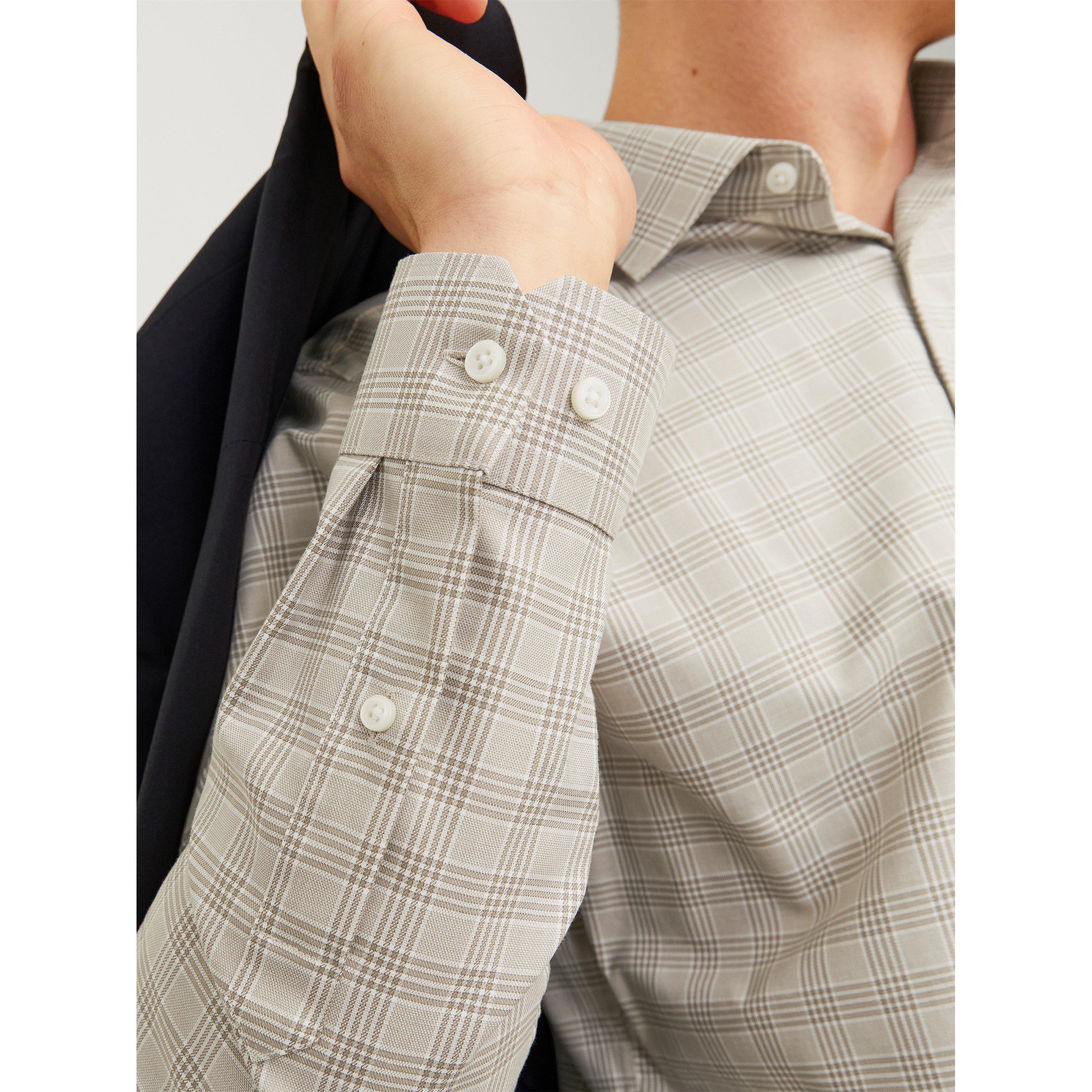 Greige - Jack and Jones - Parker Long-Sleeve Patterned Shirt - 2