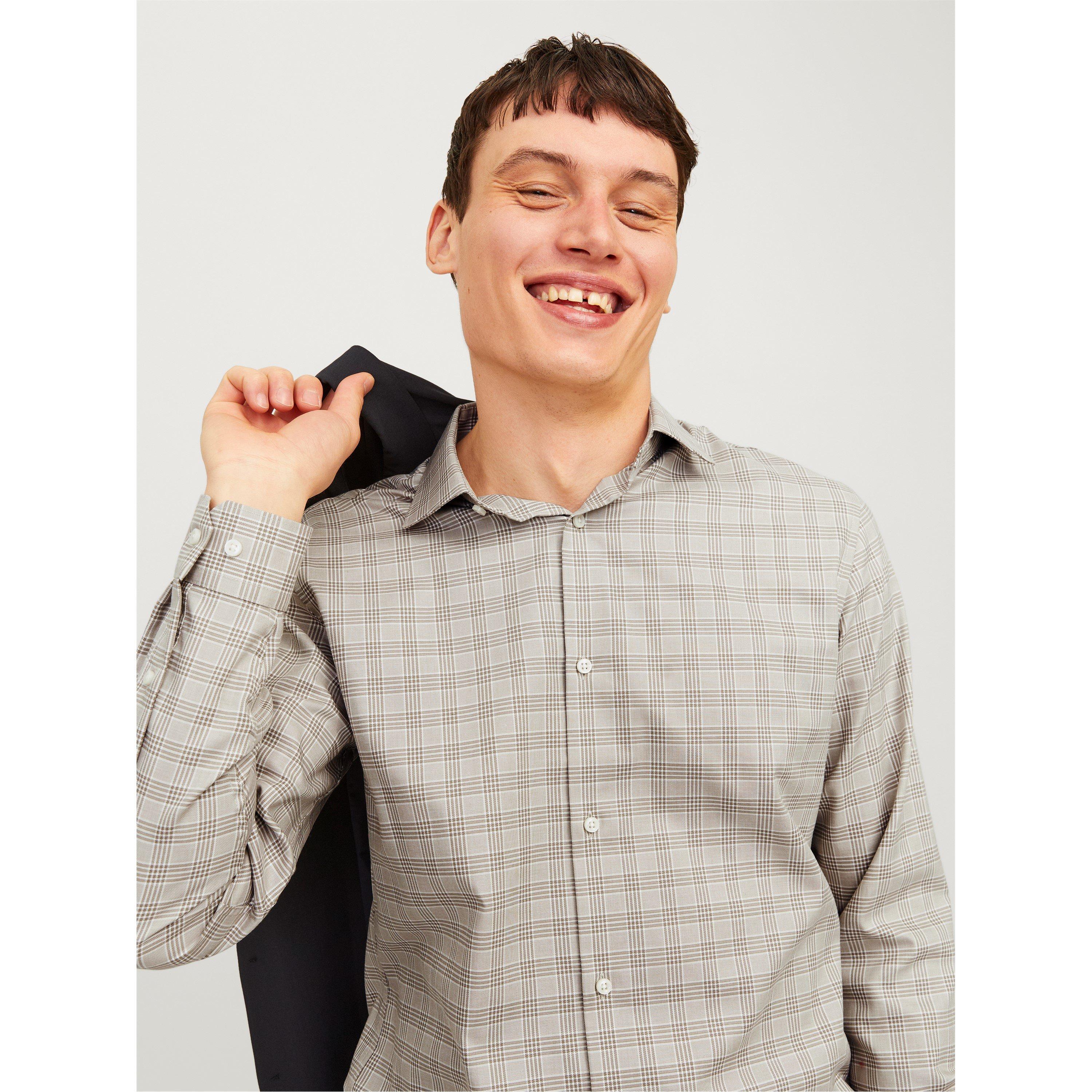 Greige - Jack and Jones - Parker Long-Sleeve Patterned Shirt - 4