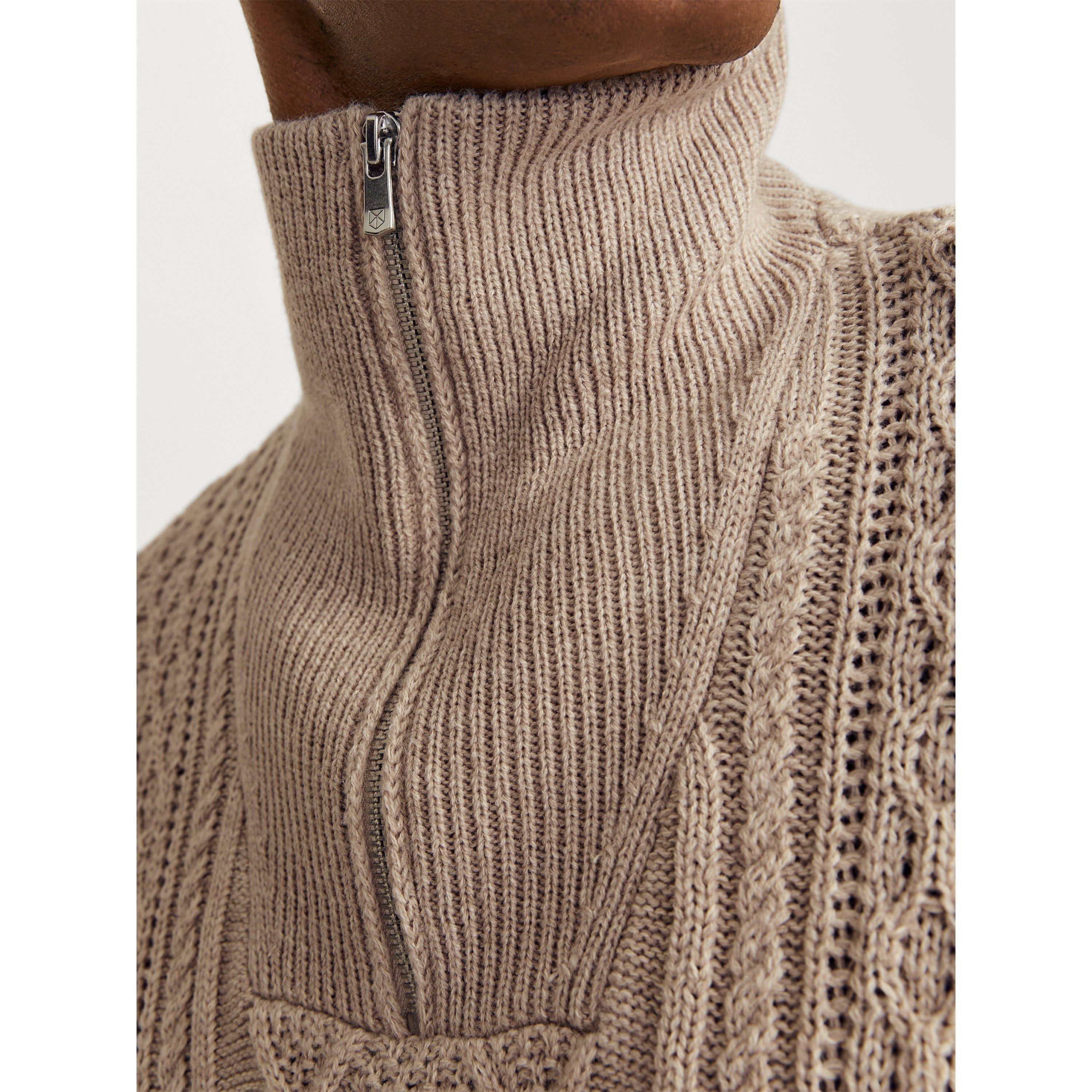 Pure Cashmere - Jack and Jones - North Knitted quarter Zip Fleece Fabric - 3