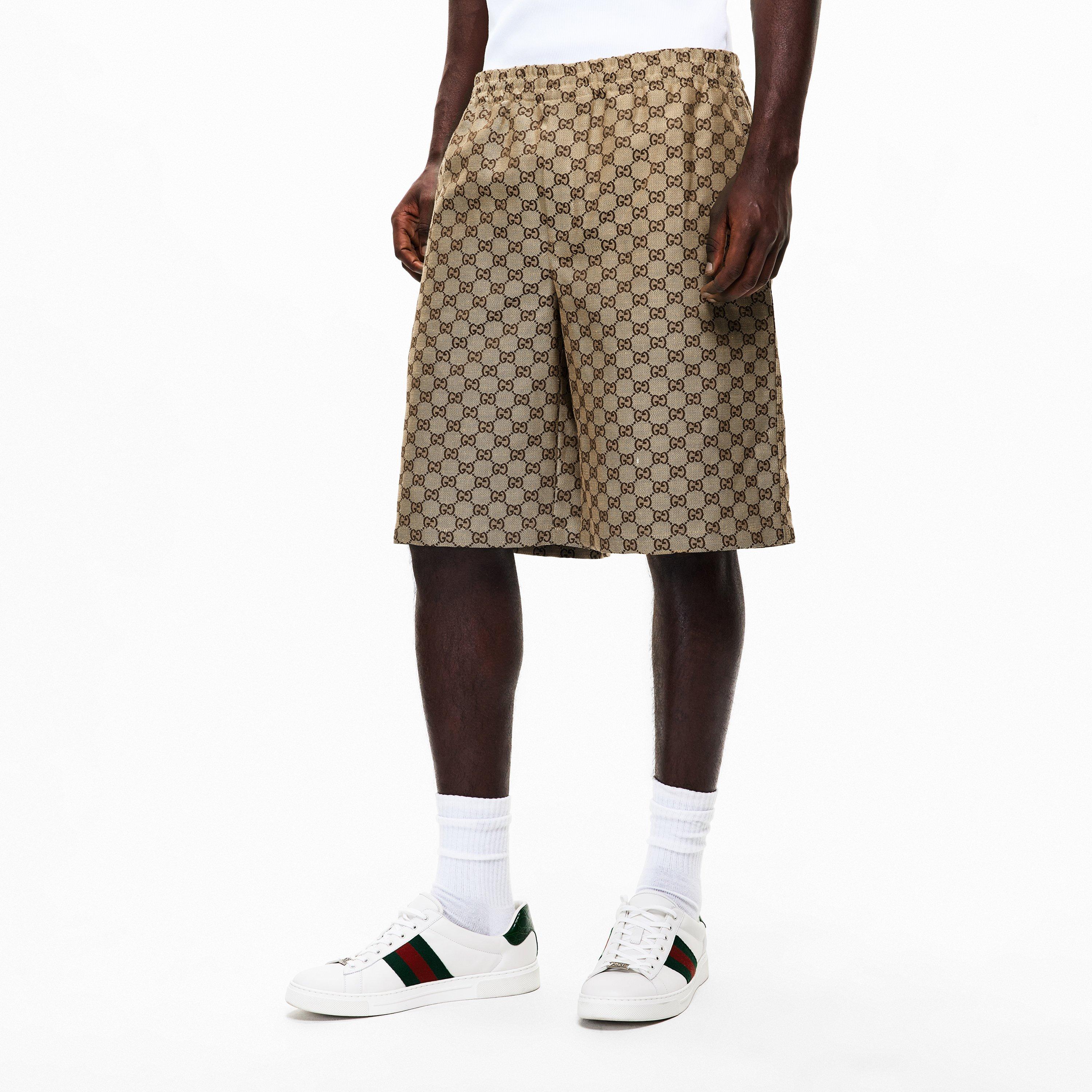 Camel - Gucci - Men's GG Leather Tailored Shorts - 3