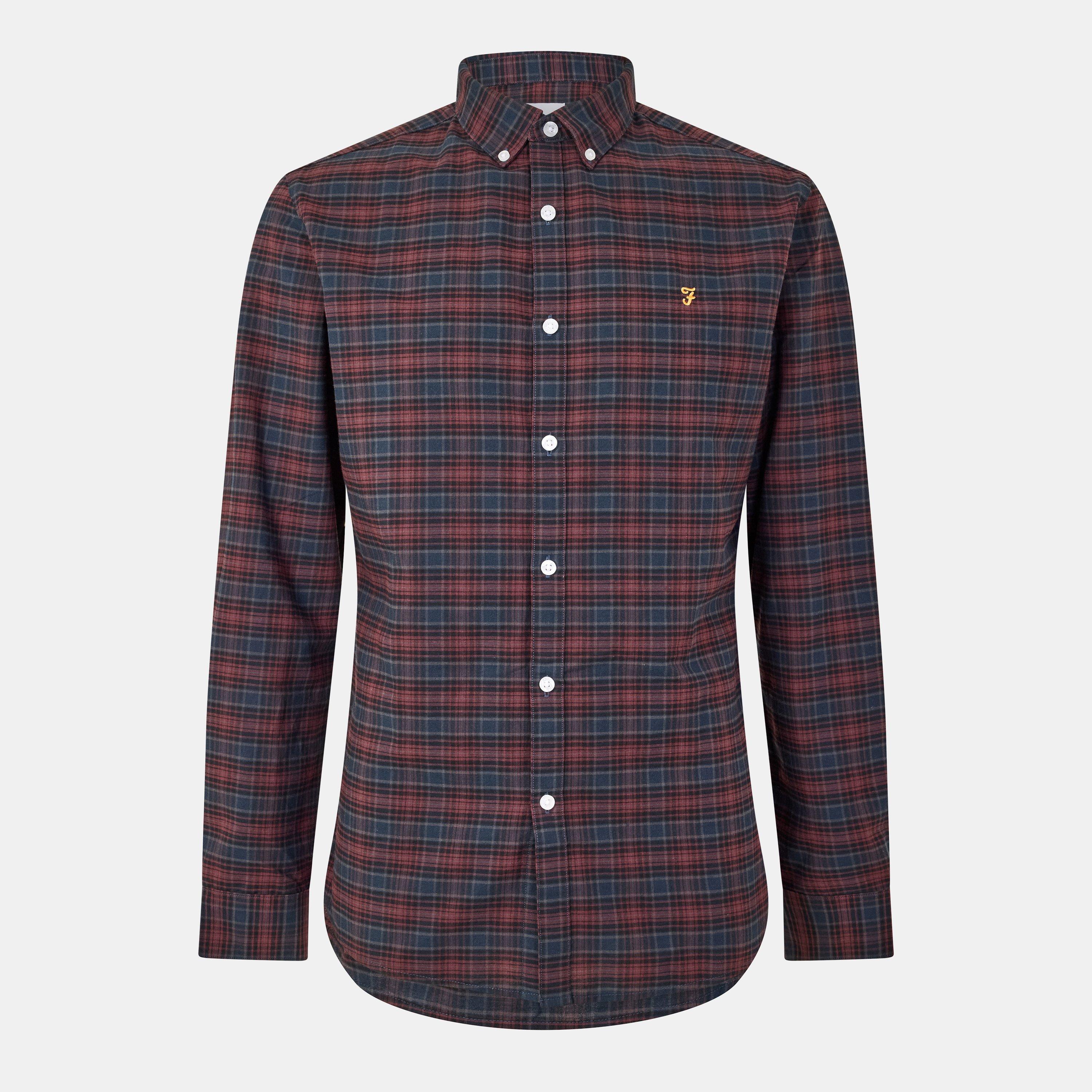 Farah Red - Farah - Men's Carway Long-Sleeve Patterned Shirt - 1