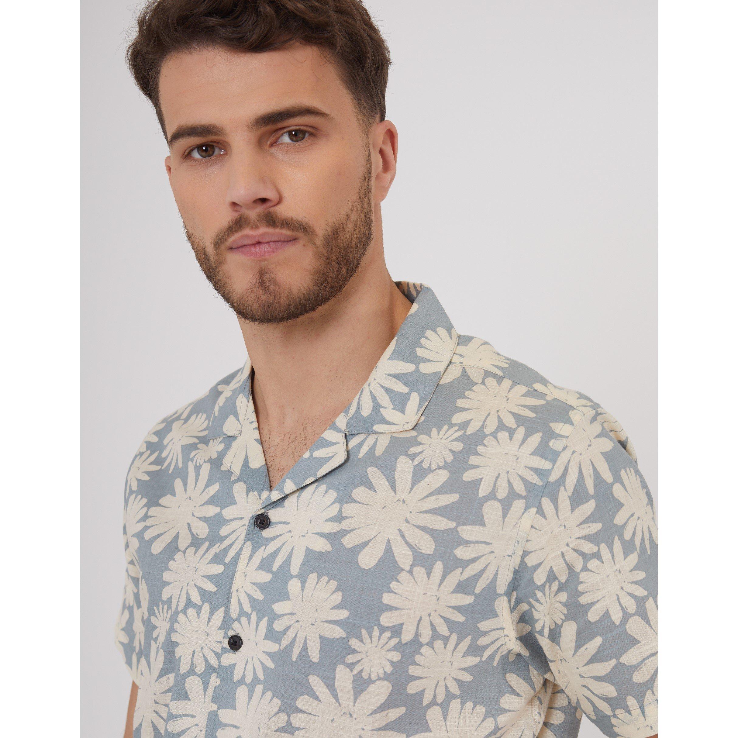 Dusty Blue - Threadbare - Northhal Short-Sleeve Patterned Shirt - 4