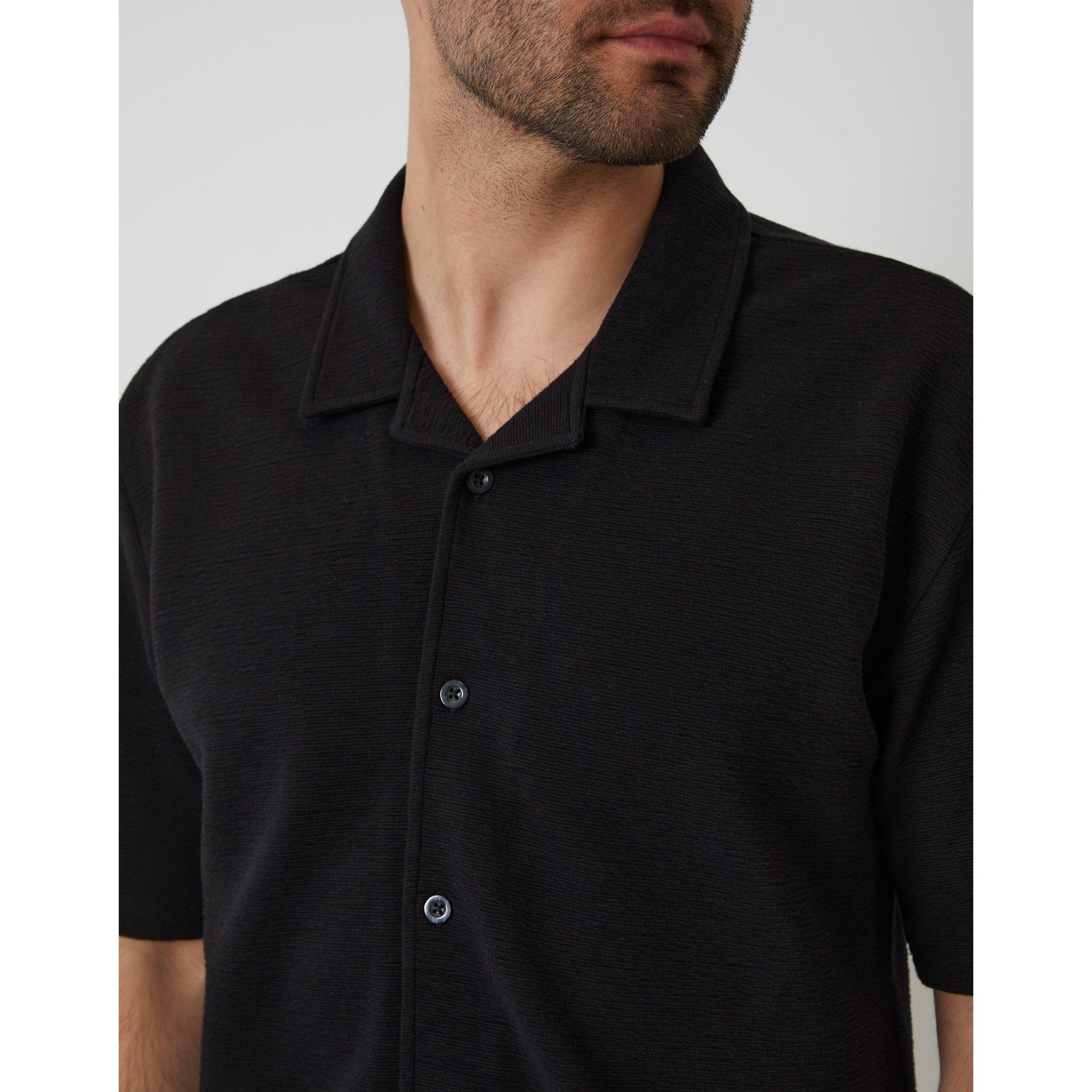 Black - Threadbare - Embley Short-Sleeve Patterned Shirt - 4