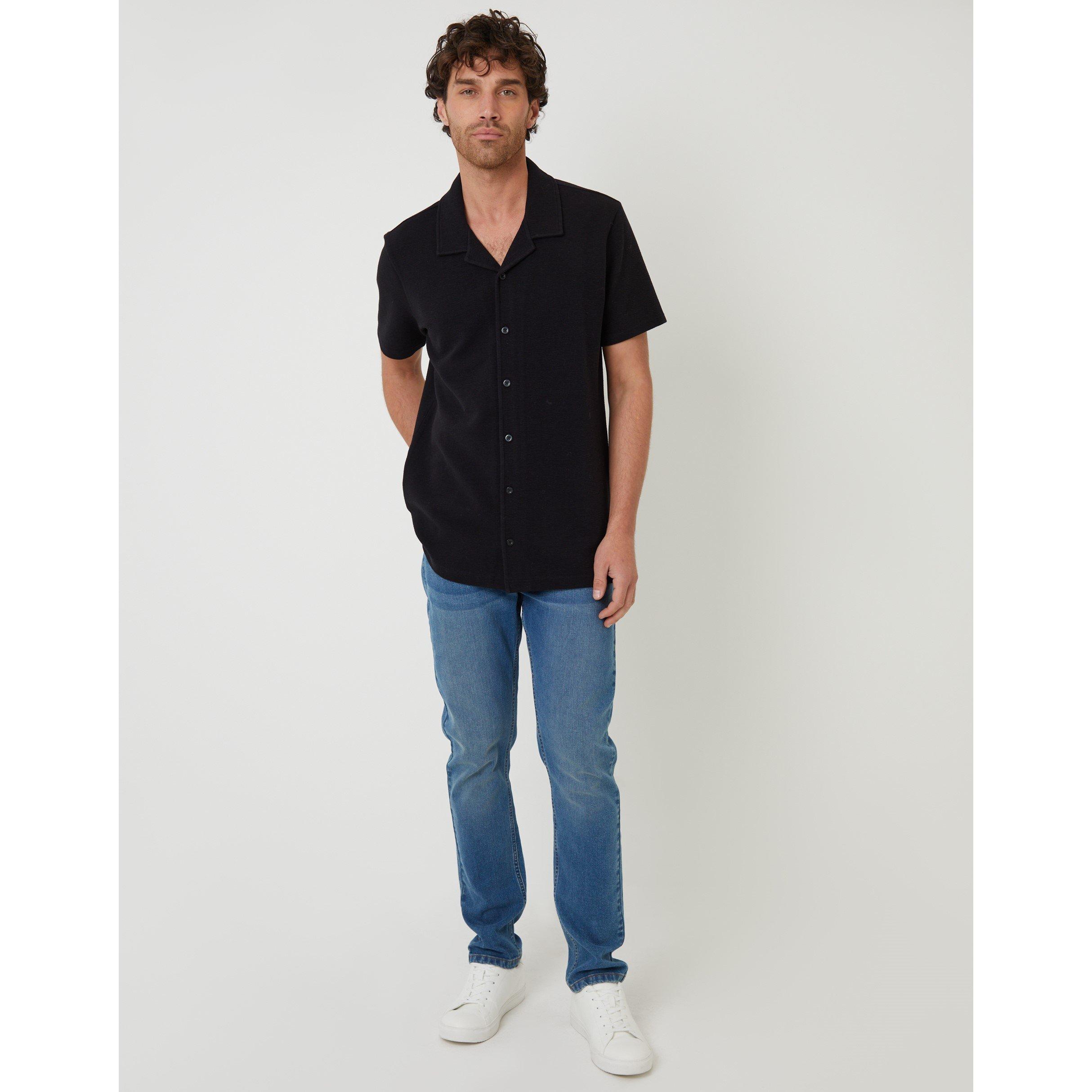 Black - Threadbare - Men's Embley Short-Sleeve Patterned Shirt - 2