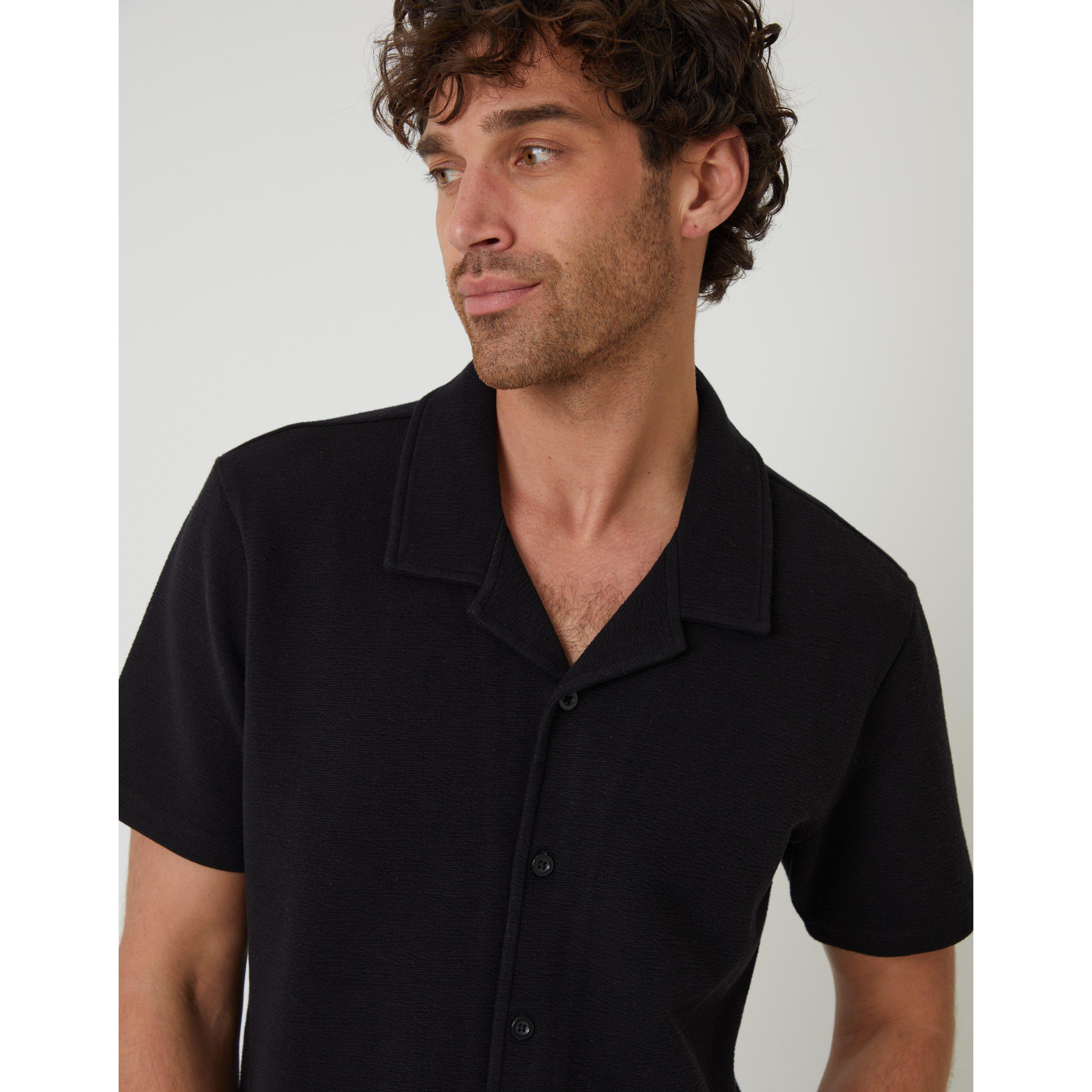 Black - Threadbare - Men's Embley Short-Sleeve Patterned Shirt - 4