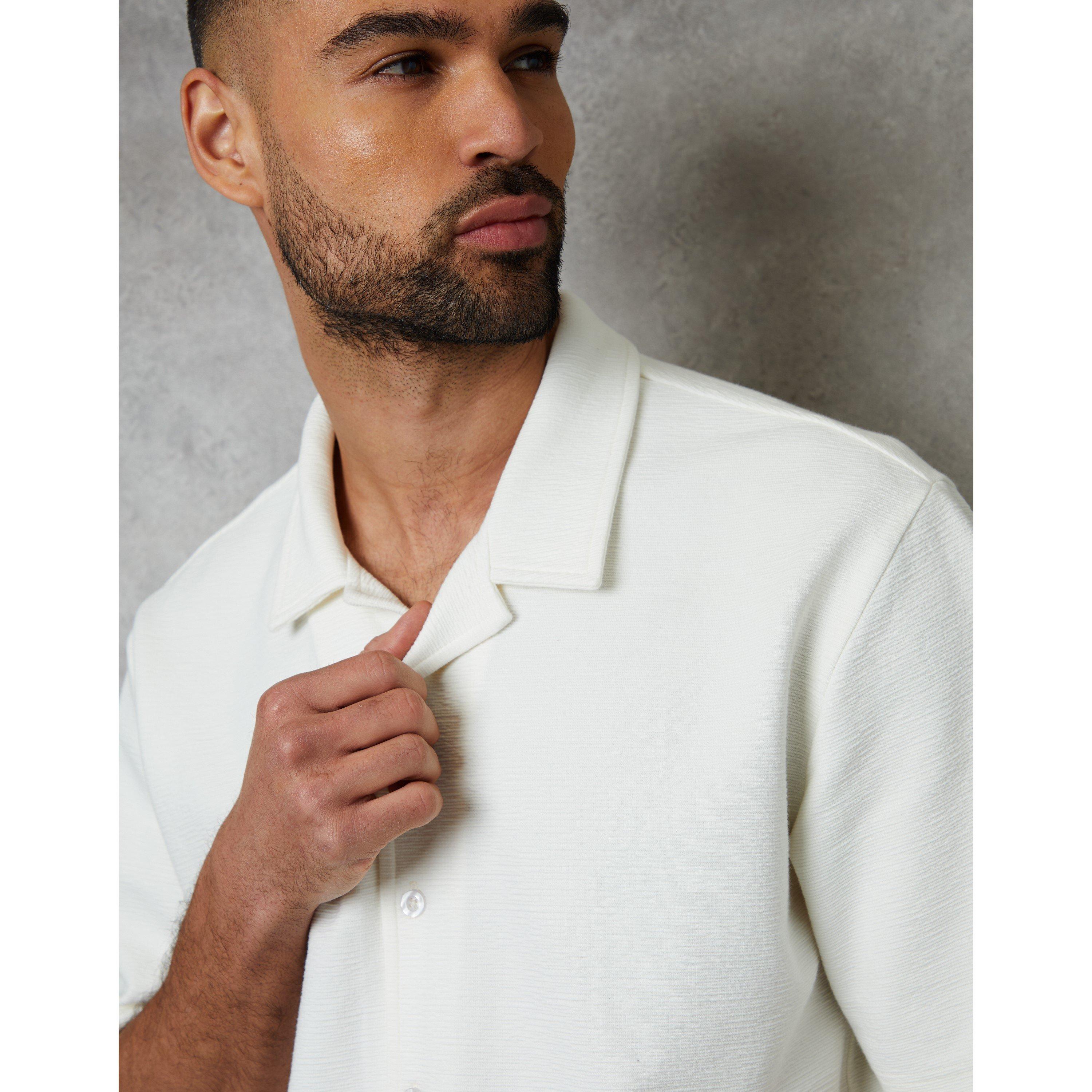 Ecru - Threadbare - Embley Short-Sleeve Patterned Shirt - 4