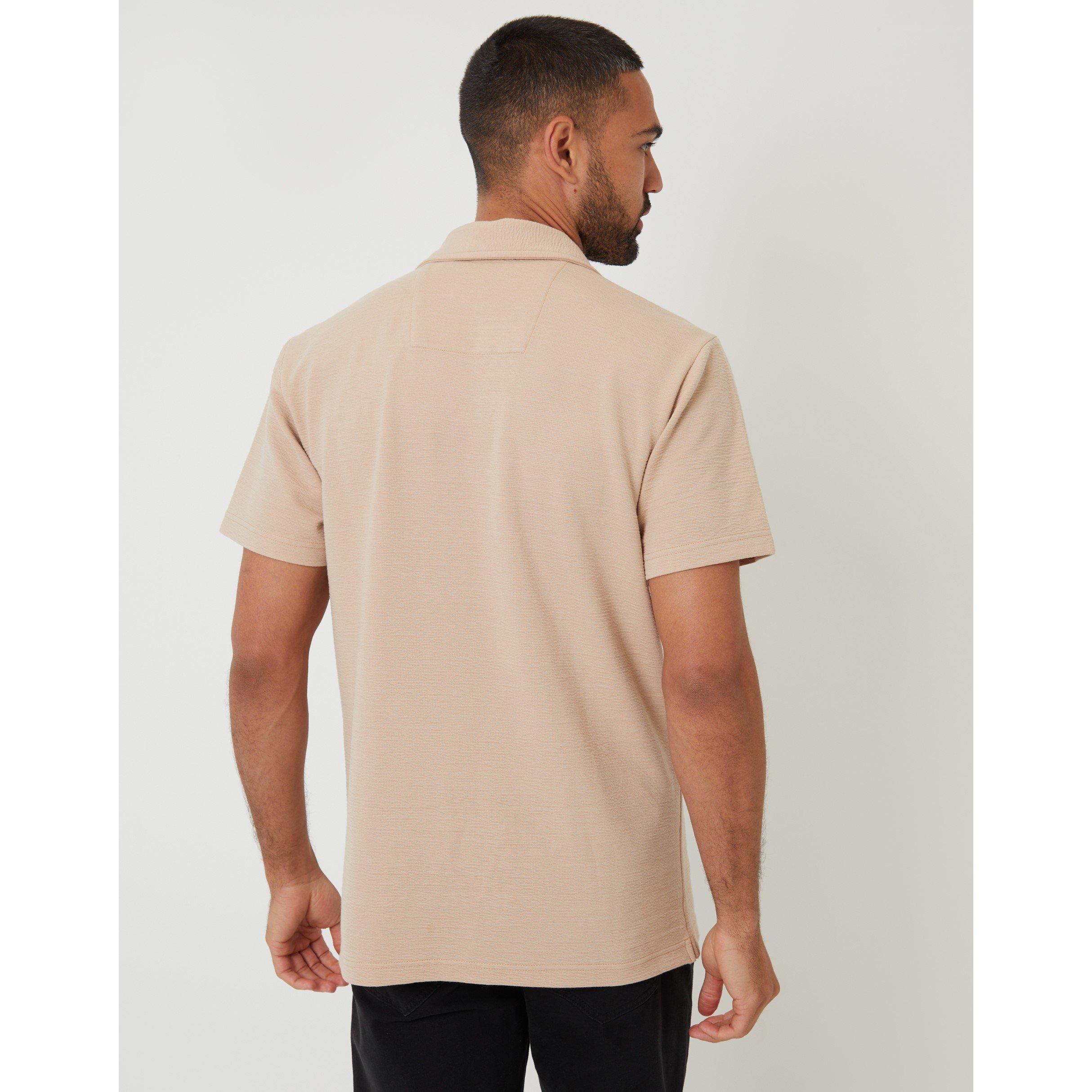 Stone - Threadbare - Men's Embley Short-Sleeve Patterned Shirt - 3