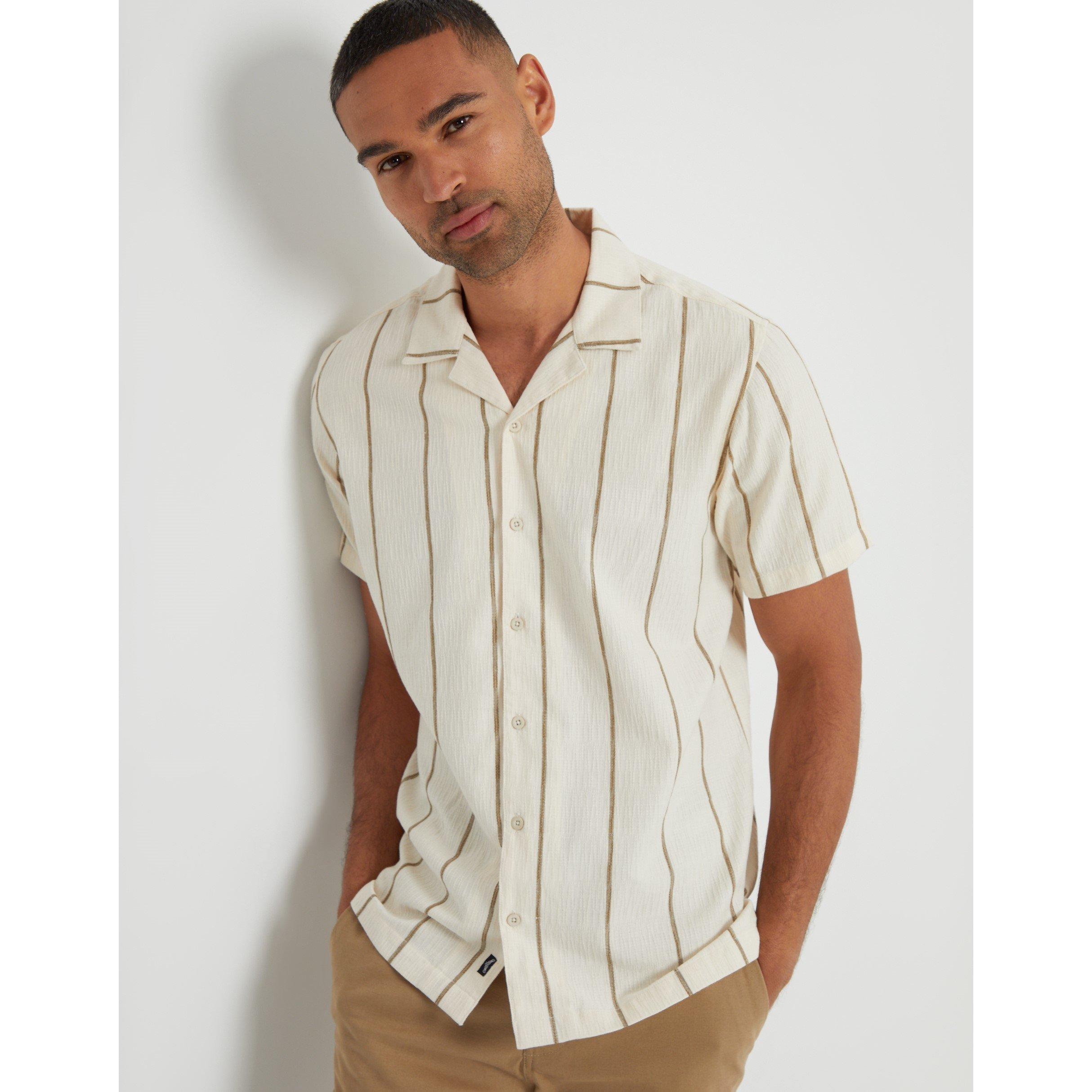 Ecru - Threadbare - Men's Short-Sleeve Patterned Shirt - 1