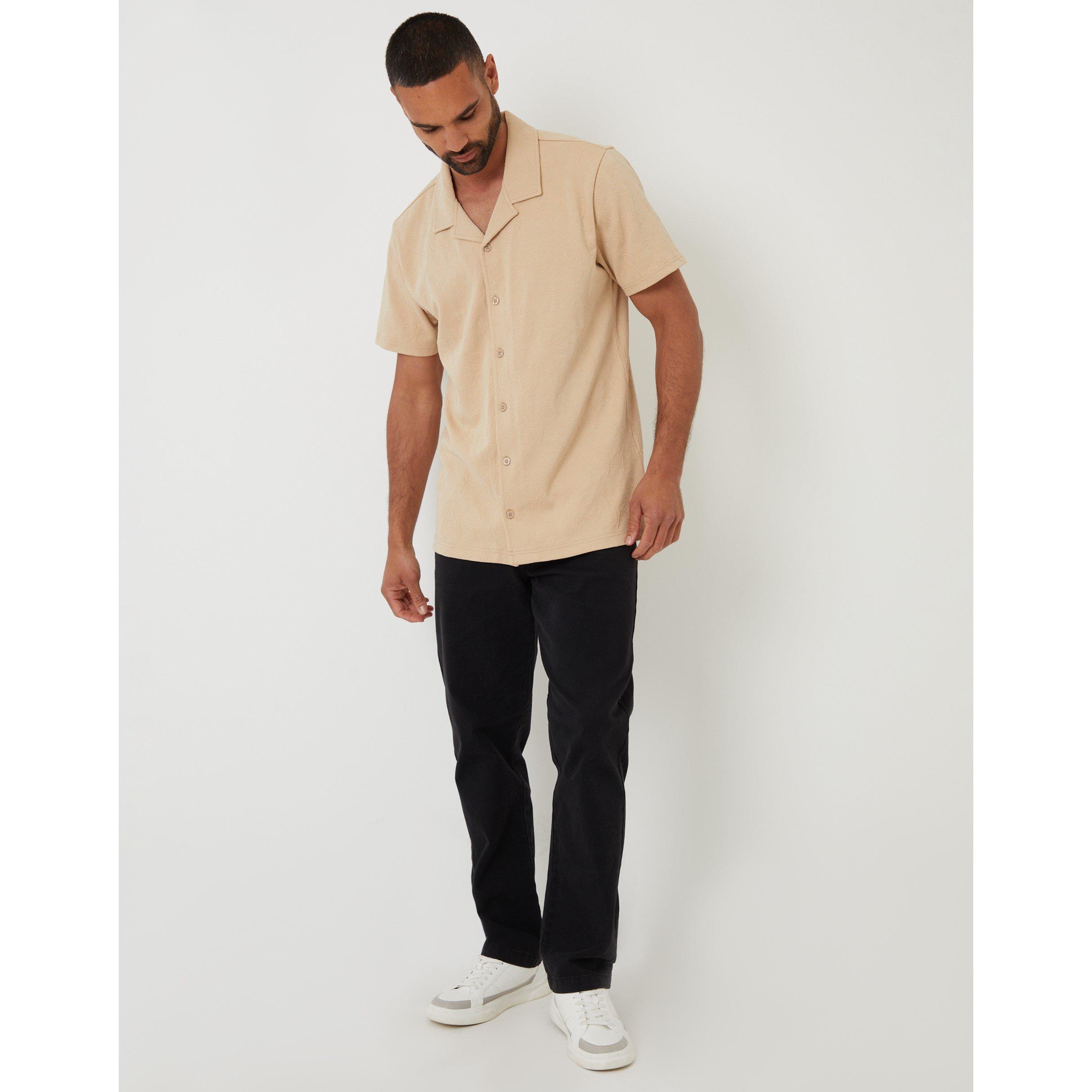 Stone - Threadbare - Men's Darvel Short-Sleeve Patterned Shirt - 2